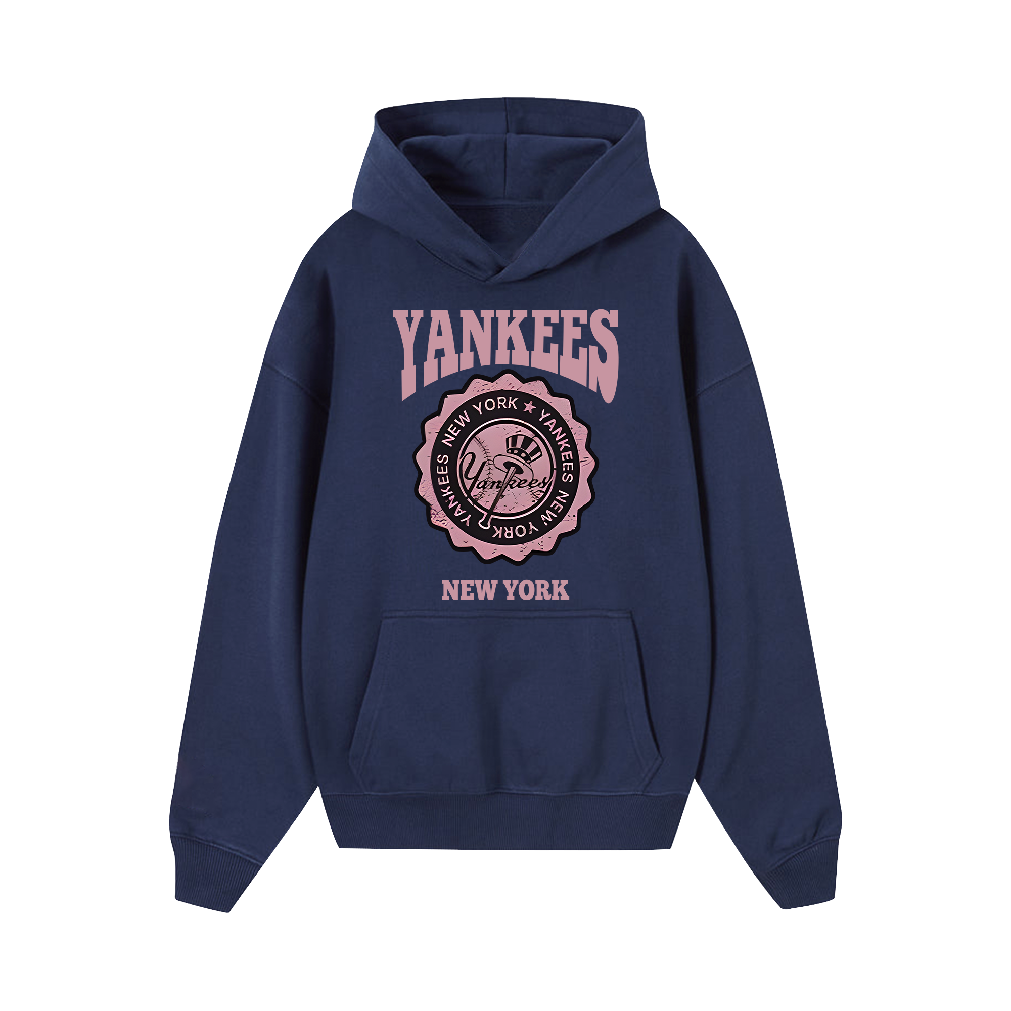 MLB Floral Yankees Retro Pink Logo Hoodie