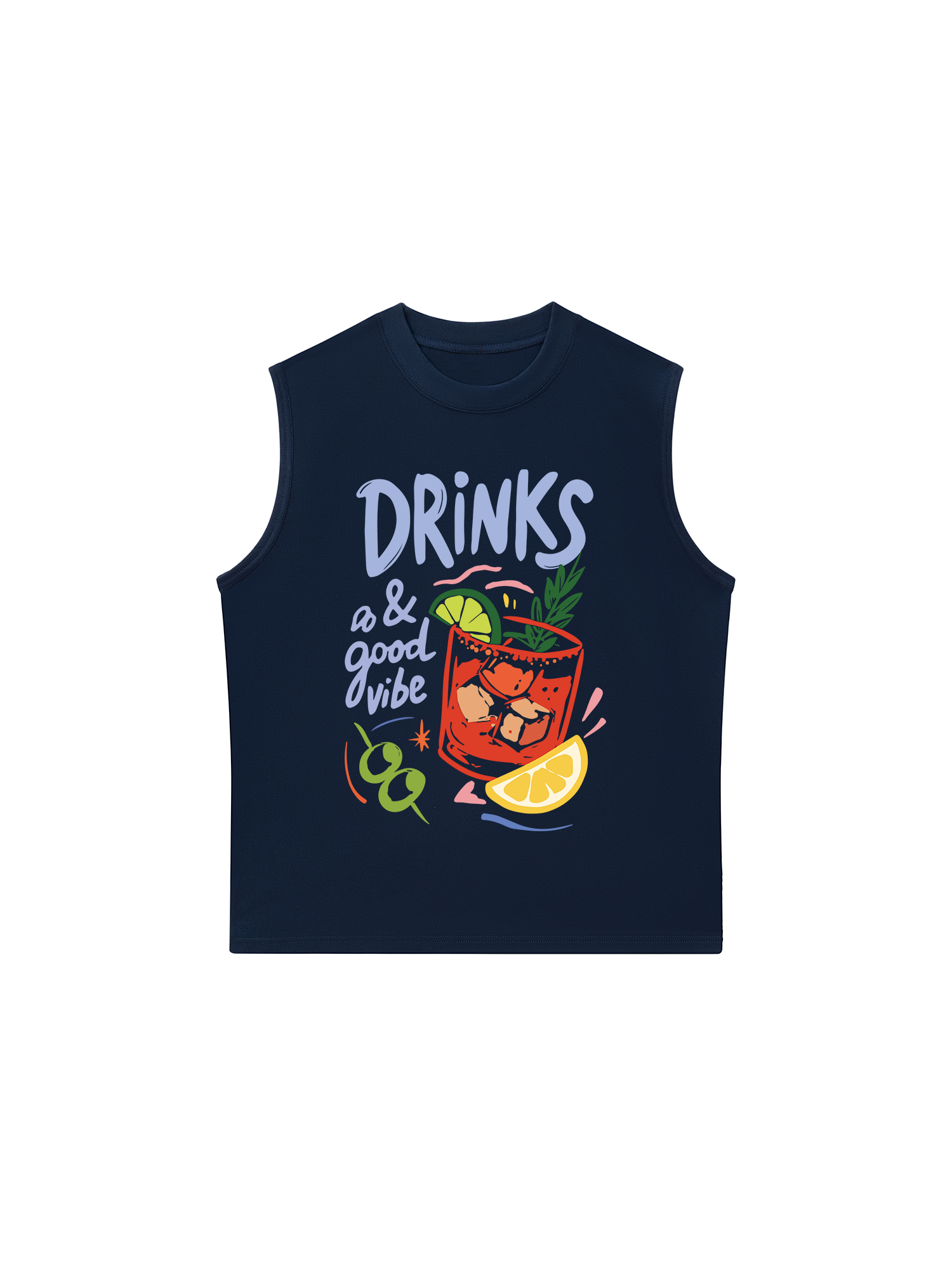 Áo Ba Lỗ Relaxed Fit Drinks a& Good Vibes