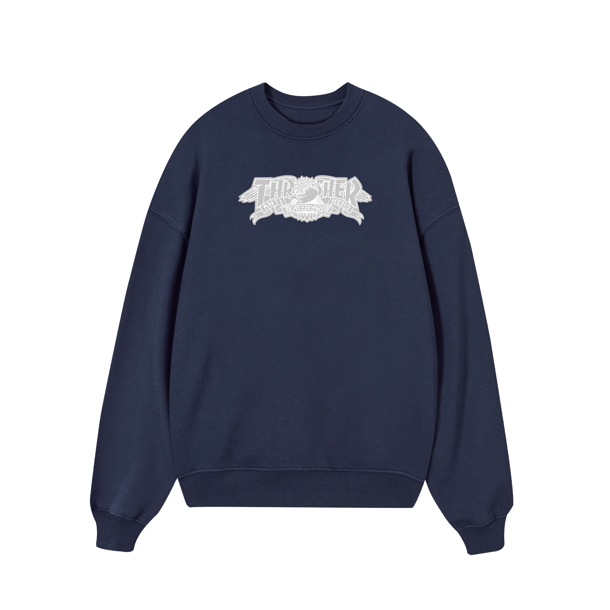 Thrasher Silver Anti Skateboards Hero Sweater