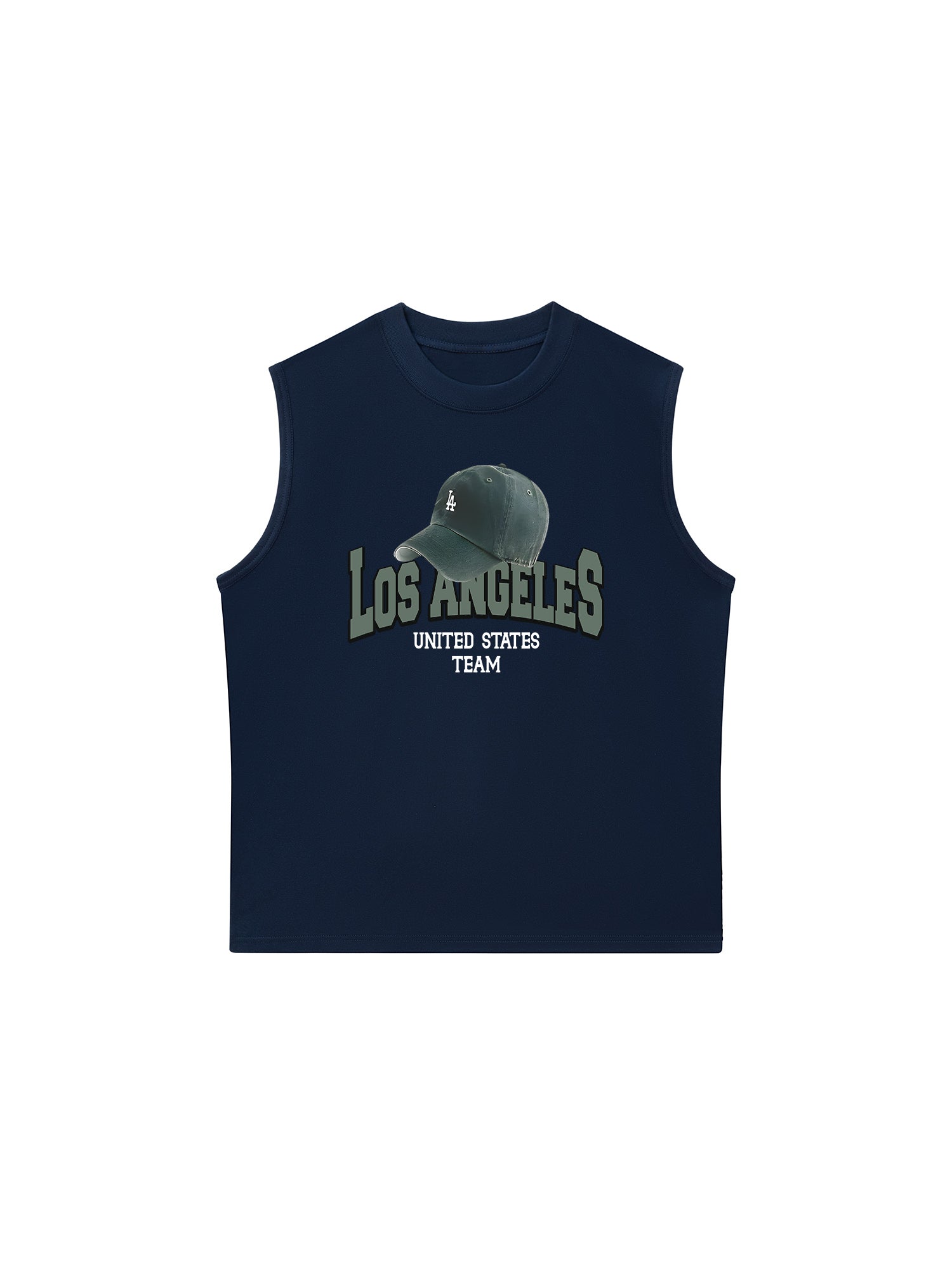 Áo Ba Lỗ Relaxed Fit USA Los Ageles Green Hat