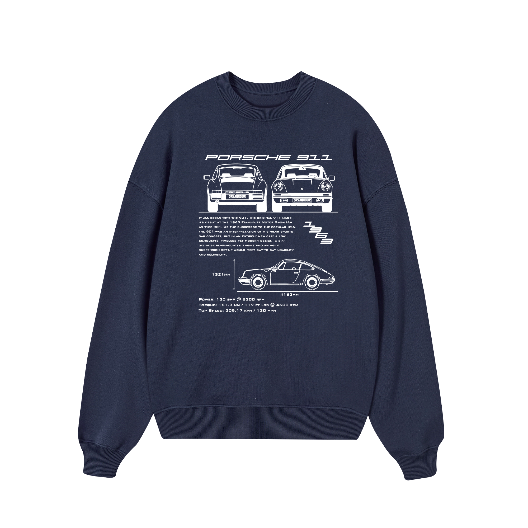 Porsche 911 Blueprint Sweater