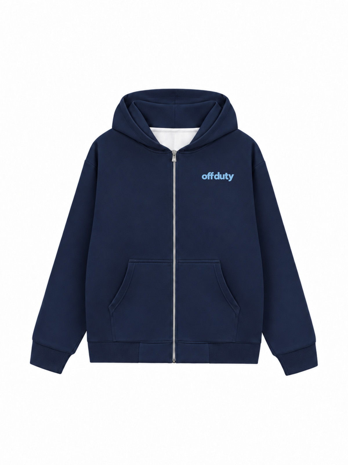 Áo Hoodie Zip Nỉ Hai Da Blue Off Duty