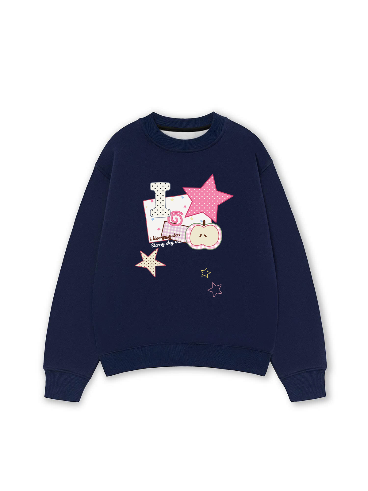 Áo Sweater Nỉ Hai Da Dotty Mood Pink Star Candy