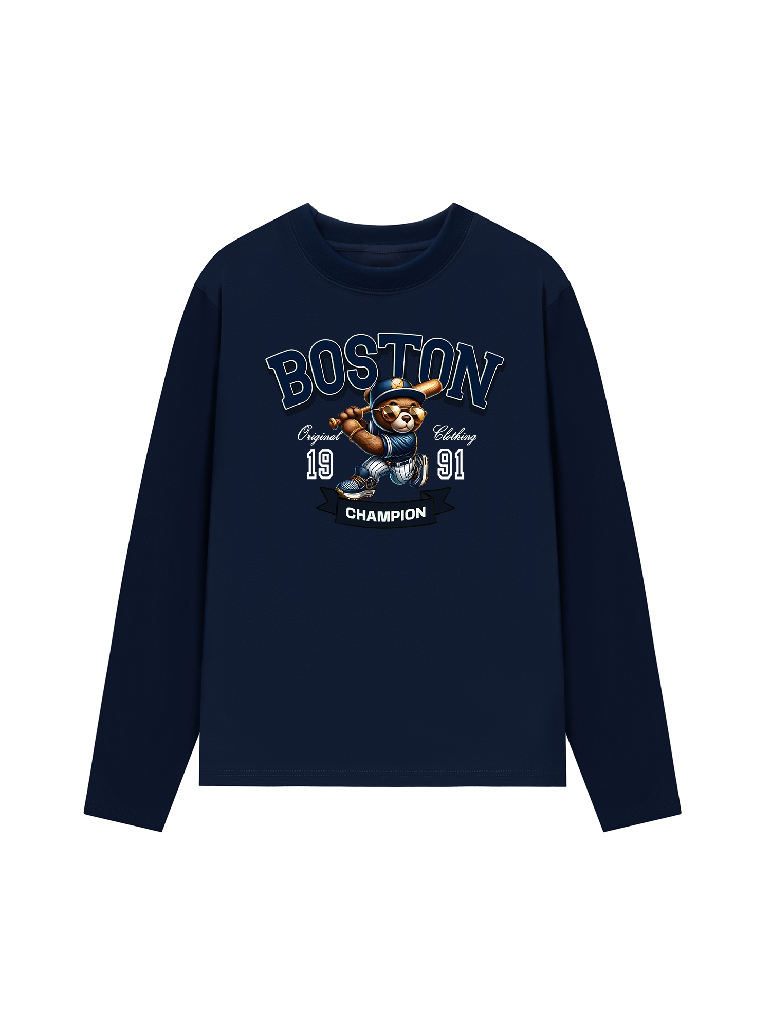 Áo Thun Dài Tay Baseball Boston Teddy