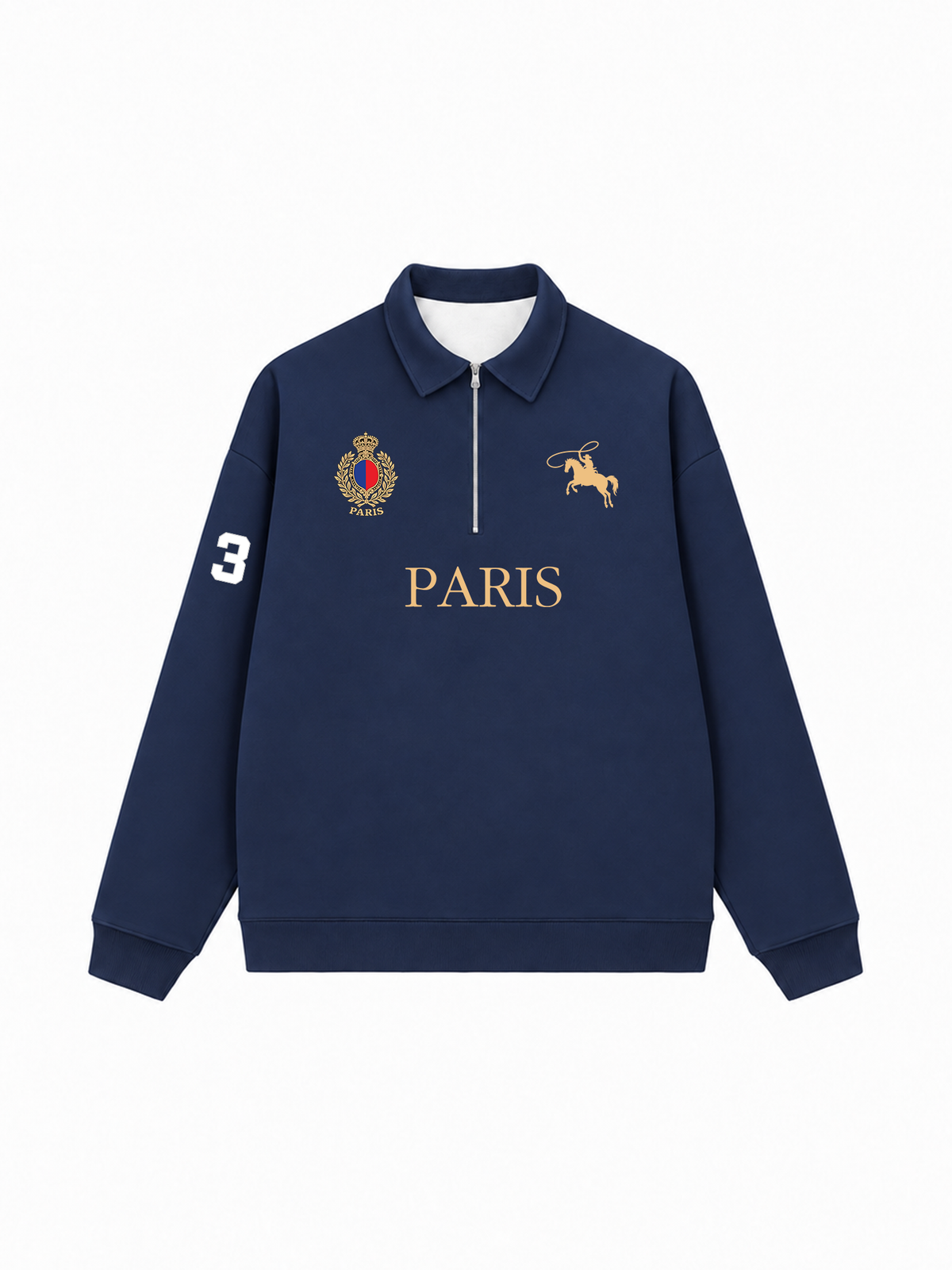 Áo Sweater Polo Nỉ Hai Da  Vintage Paris
