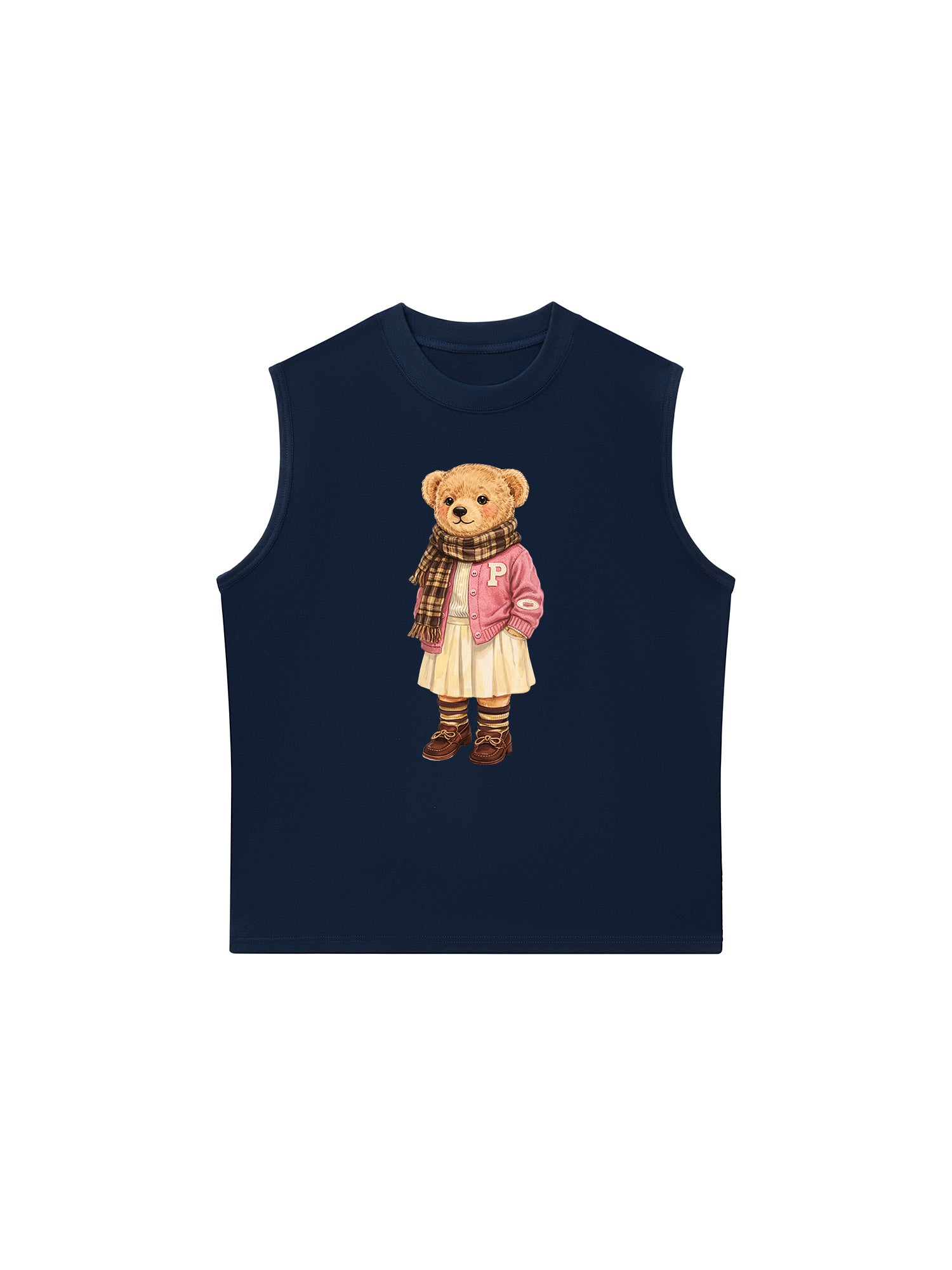 Áo Ba Lỗ Relaxed Fit Pink Girl Bear