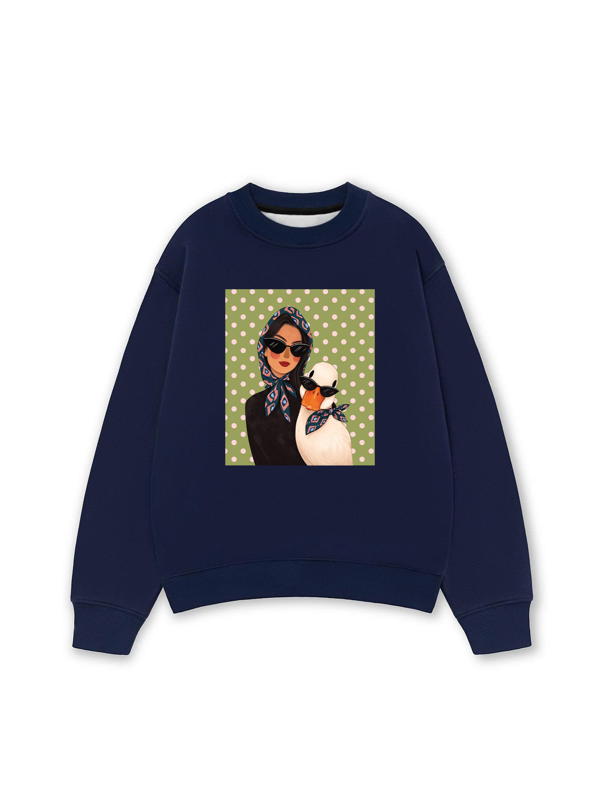 Áo Sweater Nỉ Hai Da Farm Cool Polka Dot Duck