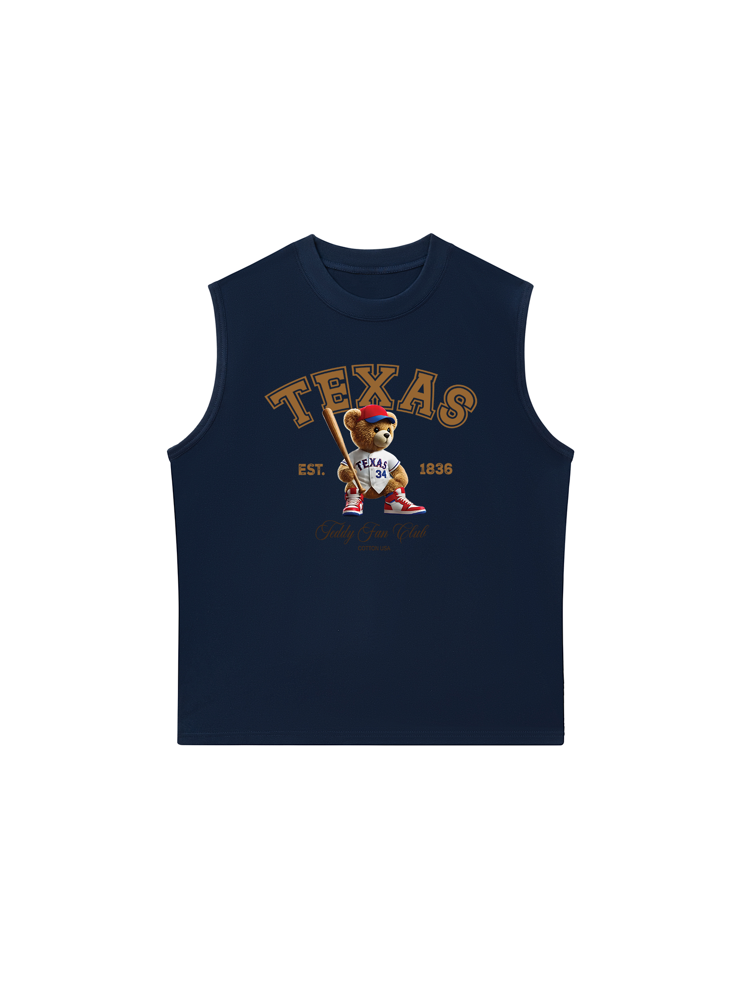 Áo Ba Lỗ Relaxed Fit Baseball Texas Teddy Fan Club