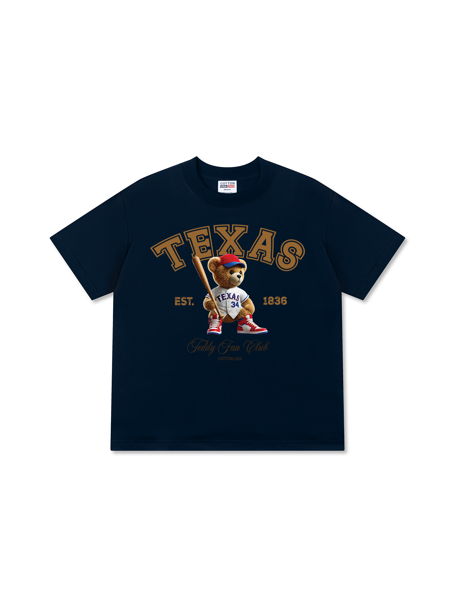 Áo Thun Relaxed Fit Baseball Texas Teddy Fan Club
