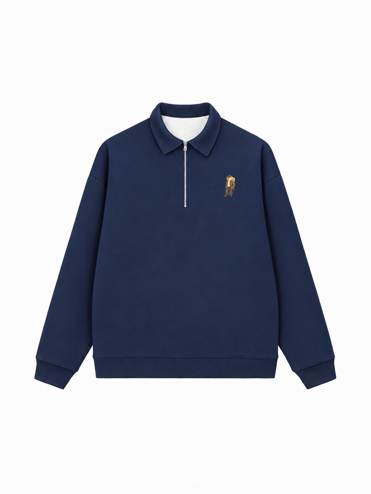 Áo Sweater Polo Nỉ Hai Da  Travel Vloger Bear