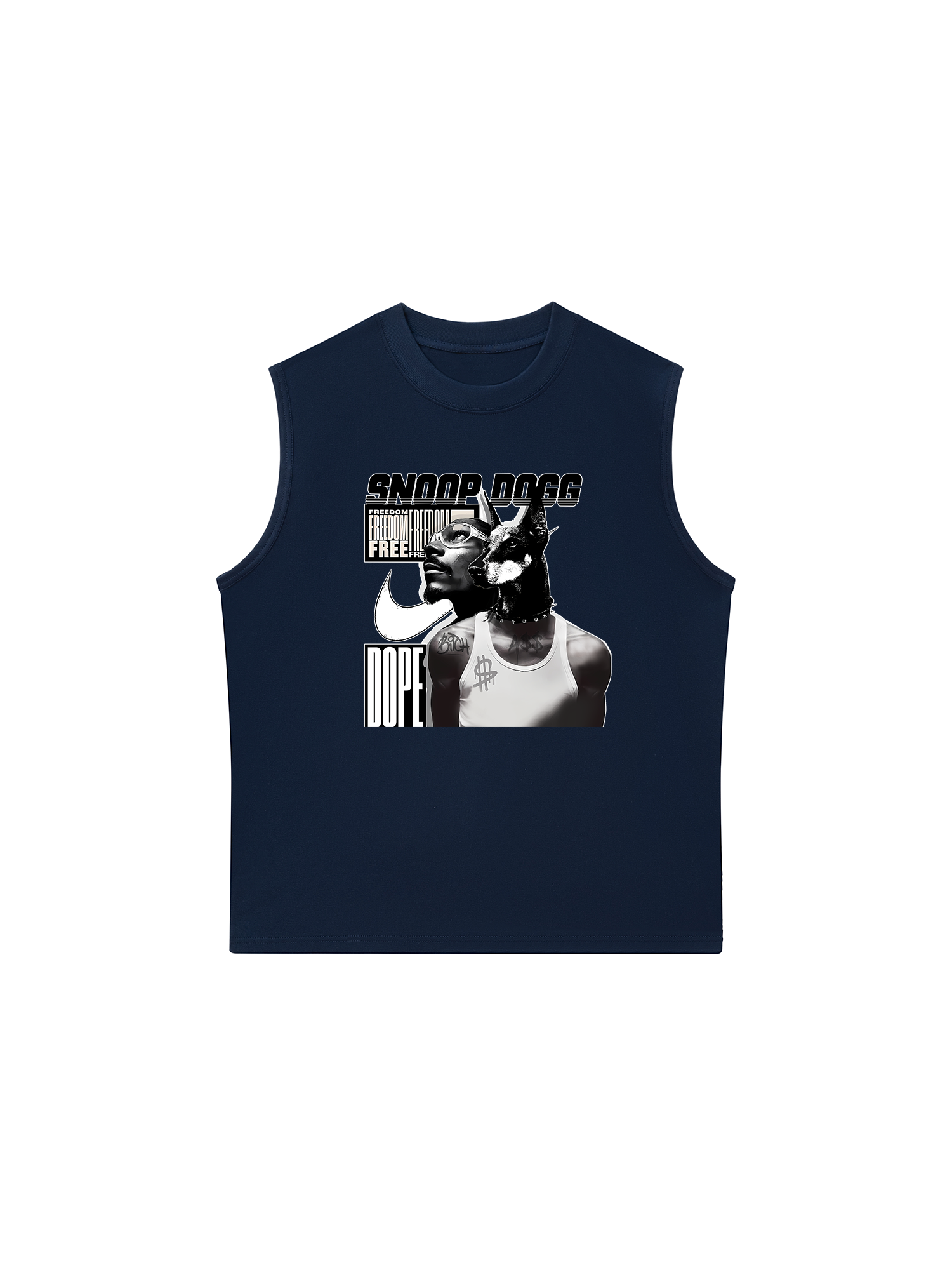 Áo Ba Lỗ Relaxed Fit Black And White Snoop Dog