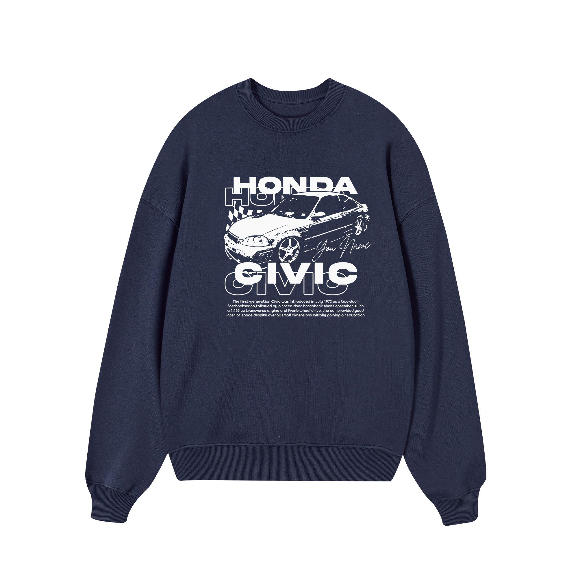 Custom Car Honda Civic Vintage Sweater