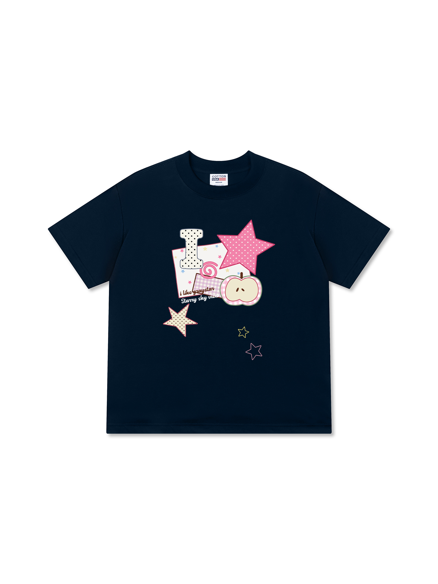 Áo Thun Relaxed Fit Dotty Mood Pink Star Candy