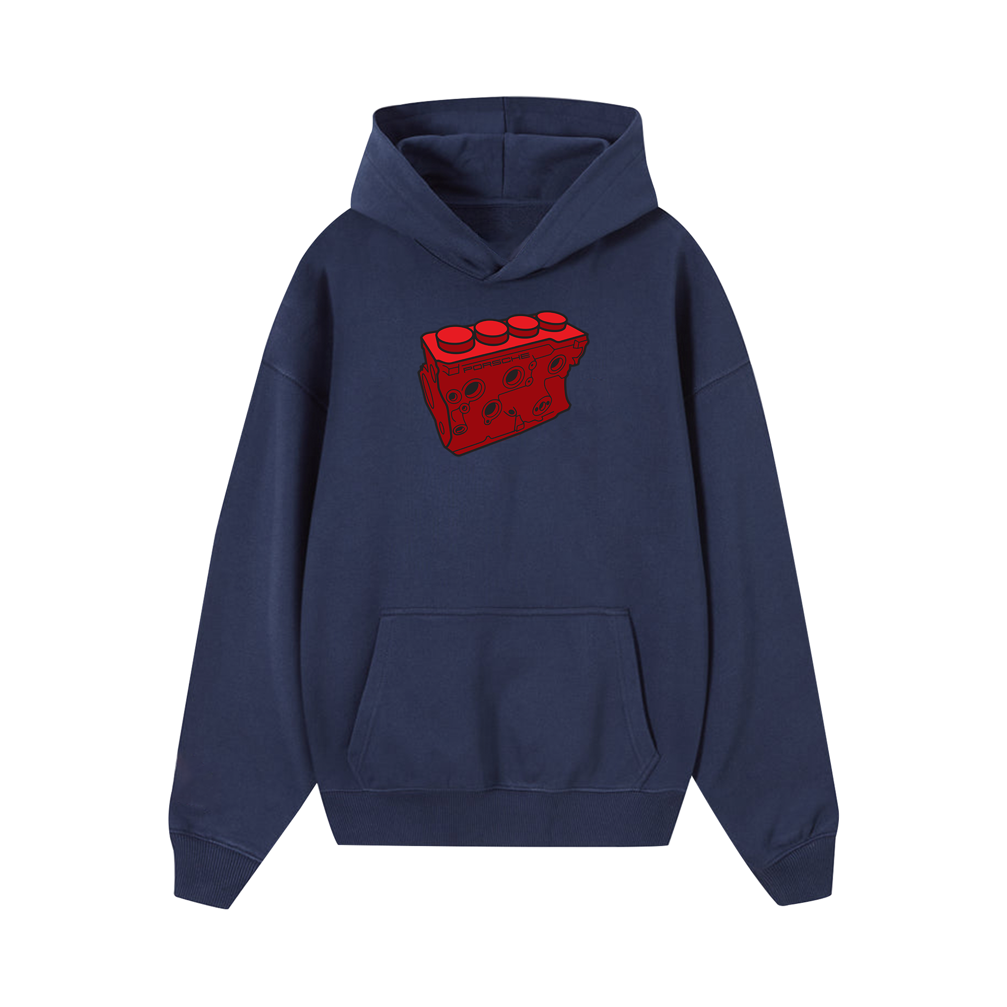 Porsche Red Lego Engine Hoodie