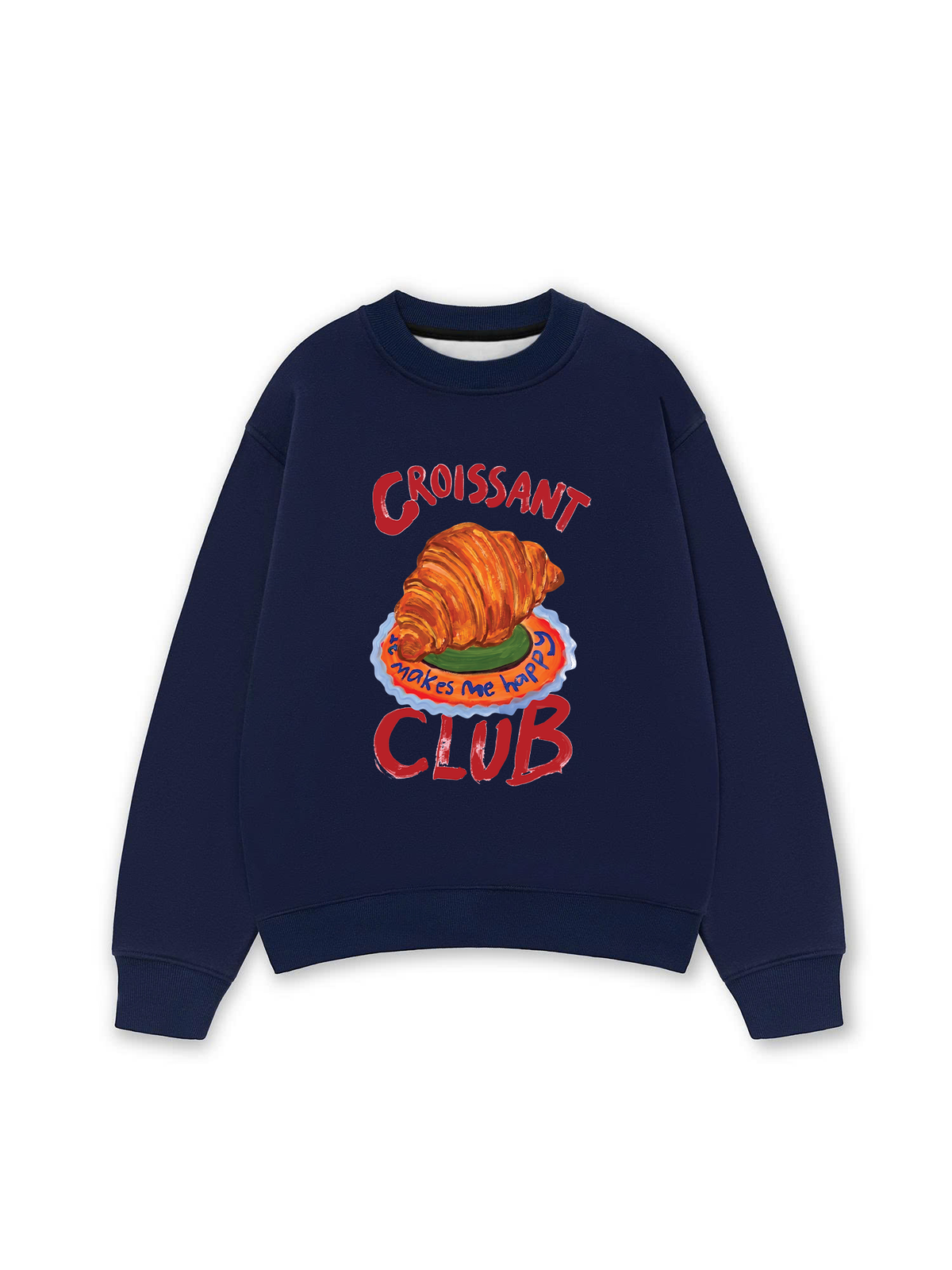 Áo Sweater Nỉ Hai Da Yummy Mood Croissant Club