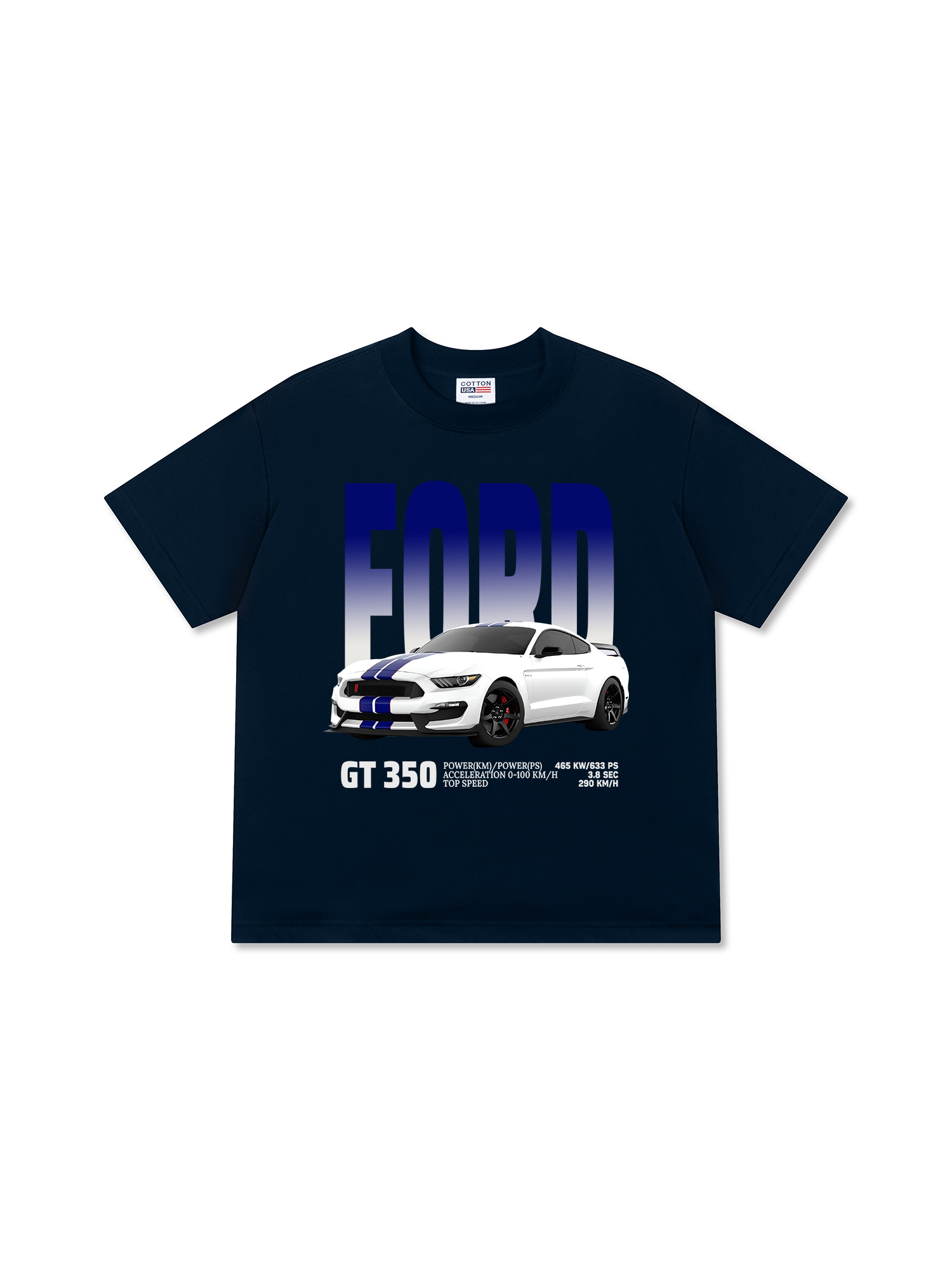 Áo Thun Relaxed Fit Ford GT 350 White Blue