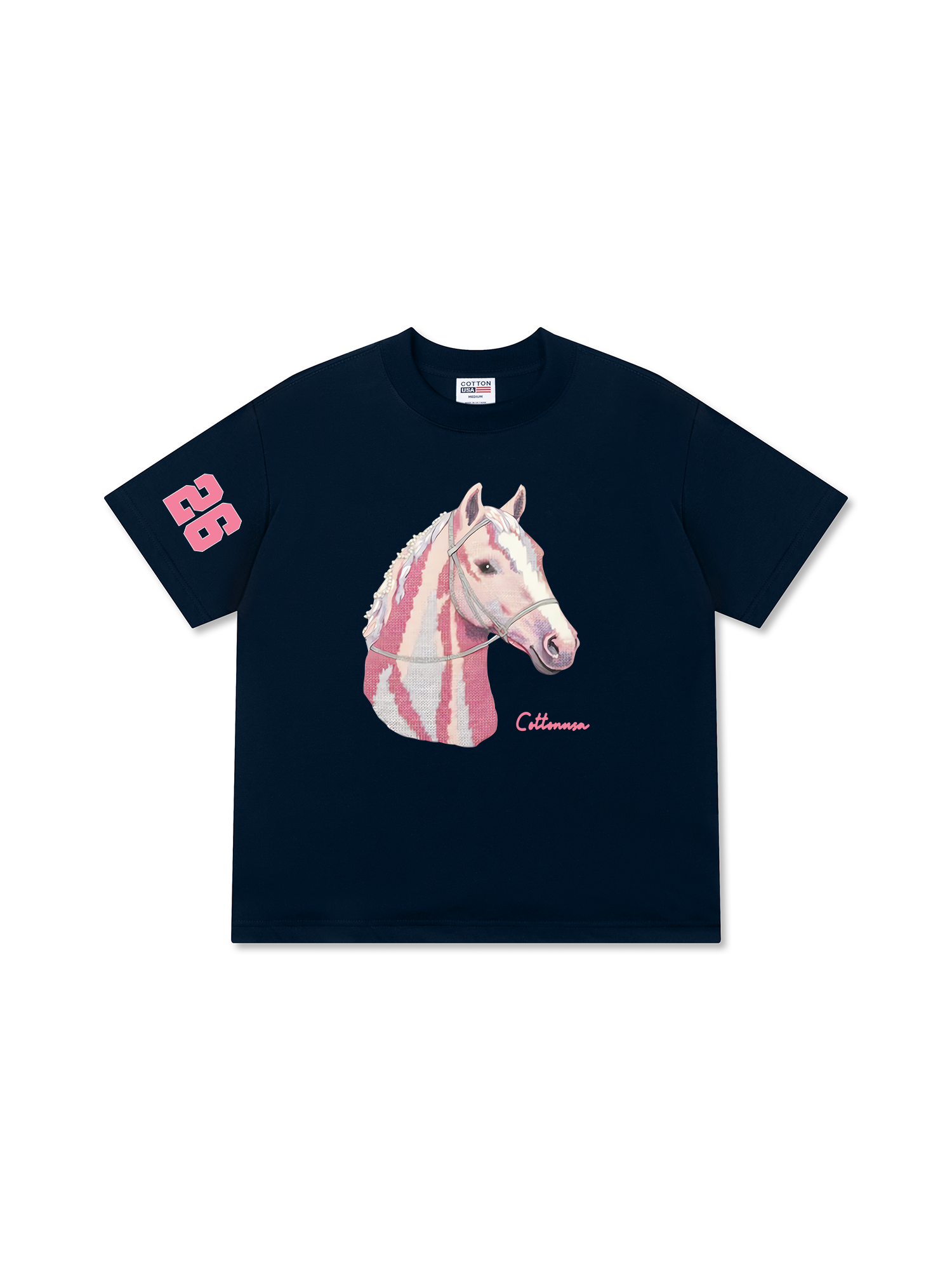 Áo Thun Relaxed Fit Cute Pink Horse