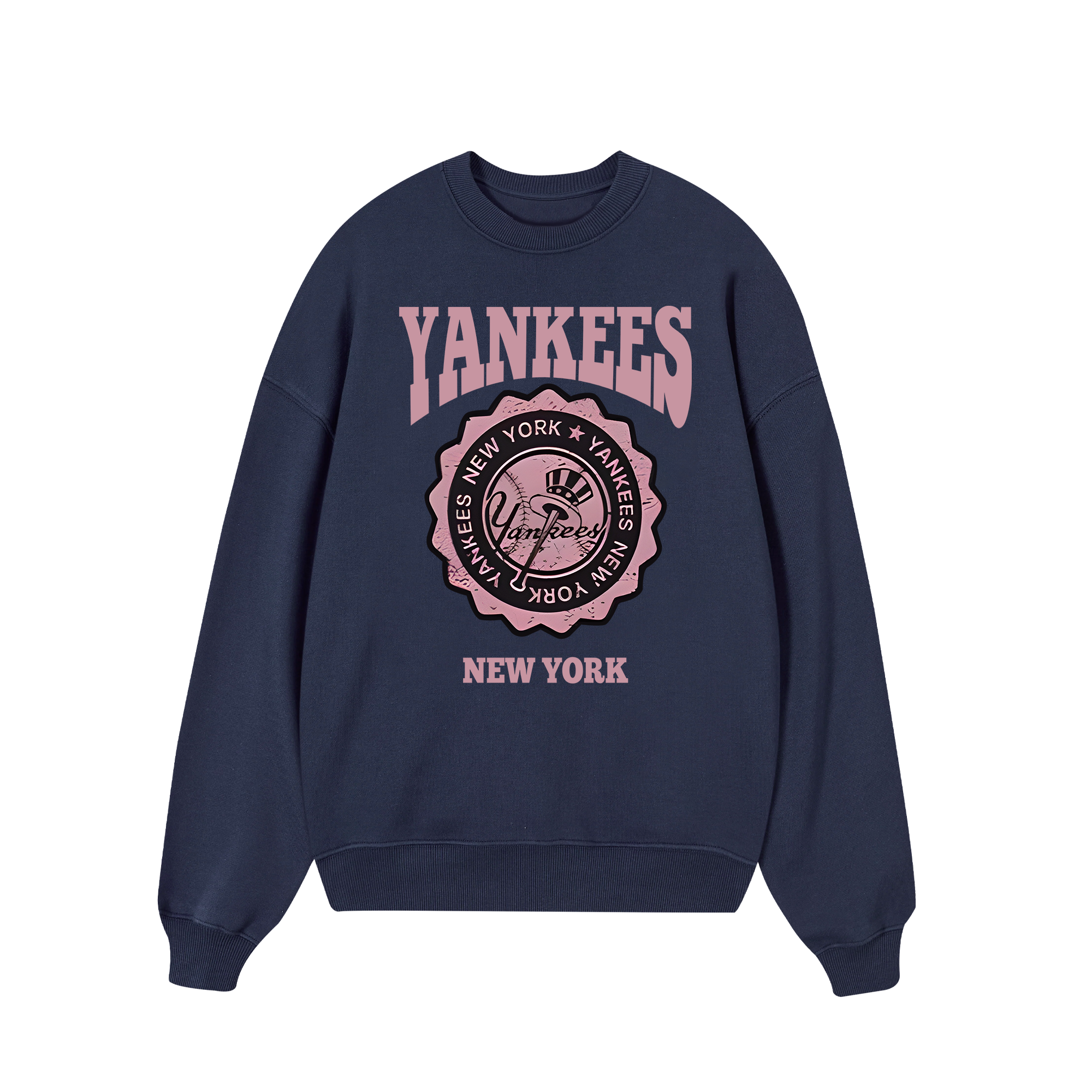 MLB Floral Yankees Retro Pink Logo Sweater