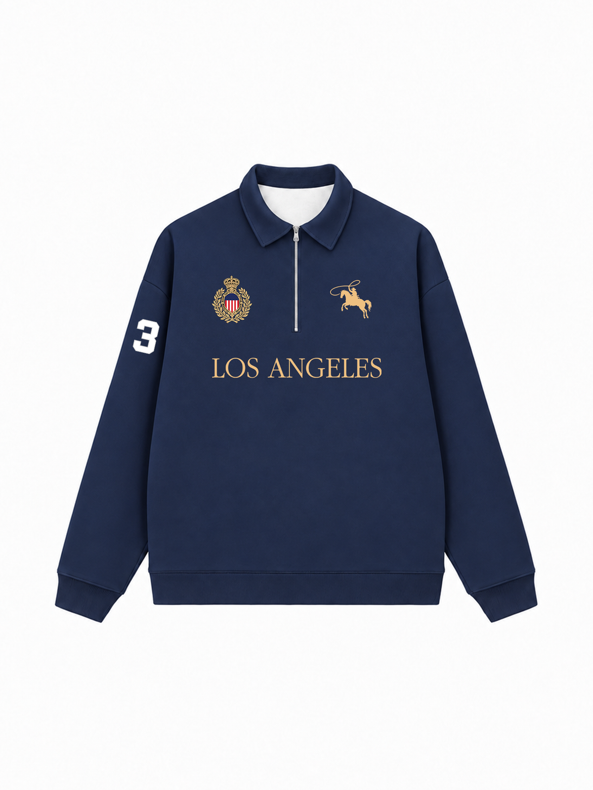 Áo Sweater Polo Nỉ Hai Da  Vintage Los Angeles
