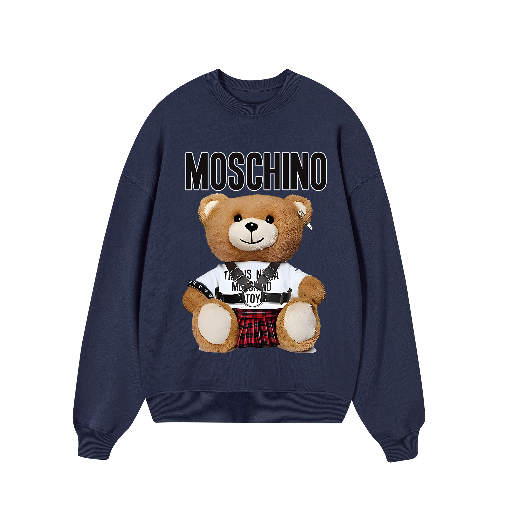 Moschino Plaid Bear Sweater