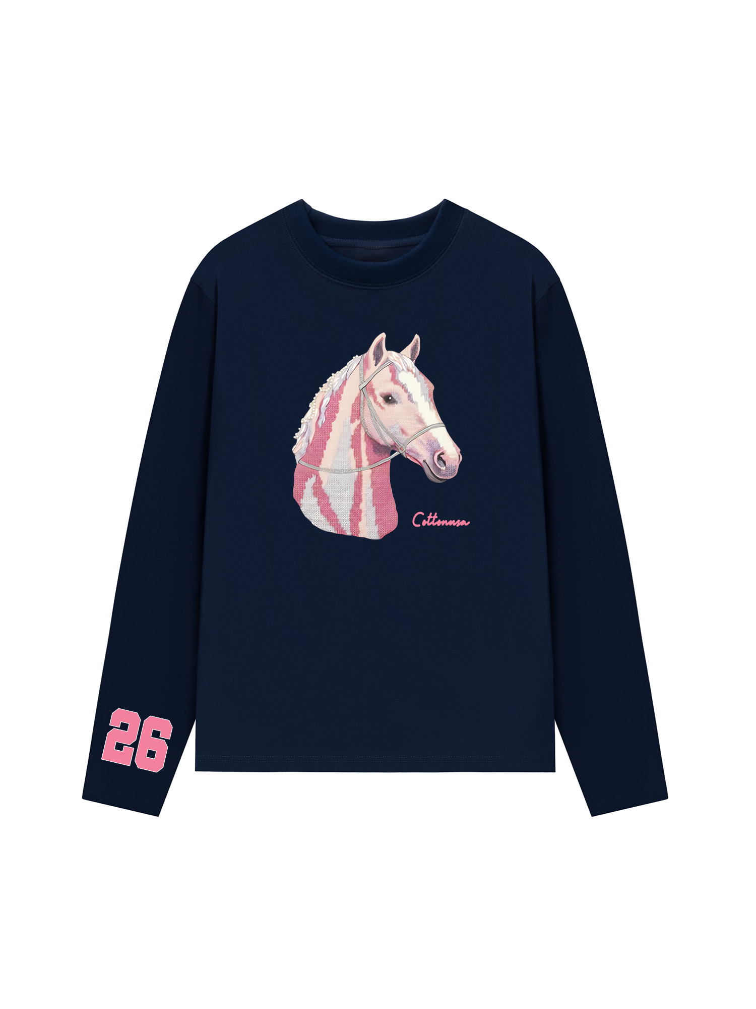 Áo Thun Dài Tay Cute Pink Horse