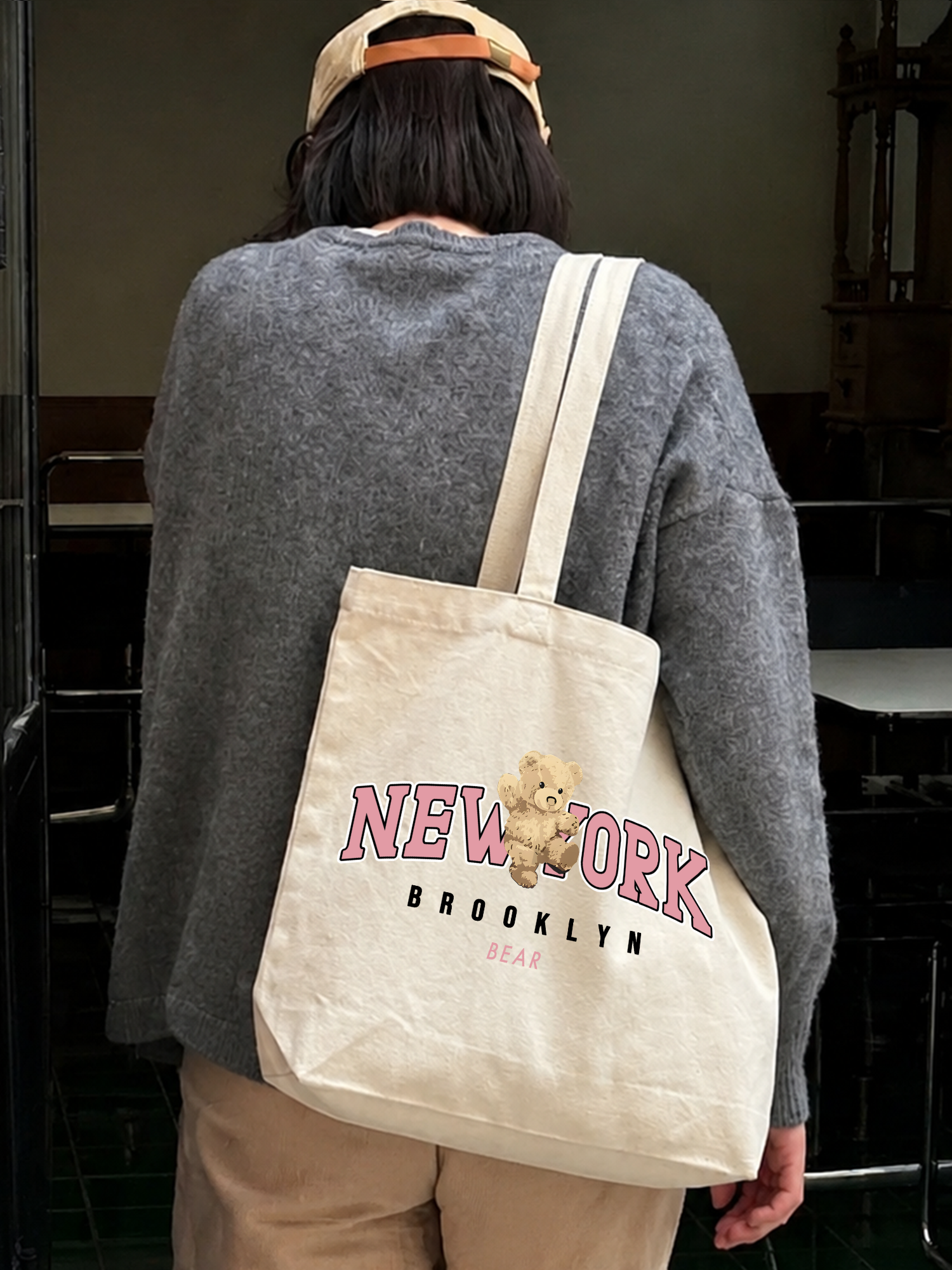 Túi Tote City Pink New York Bear