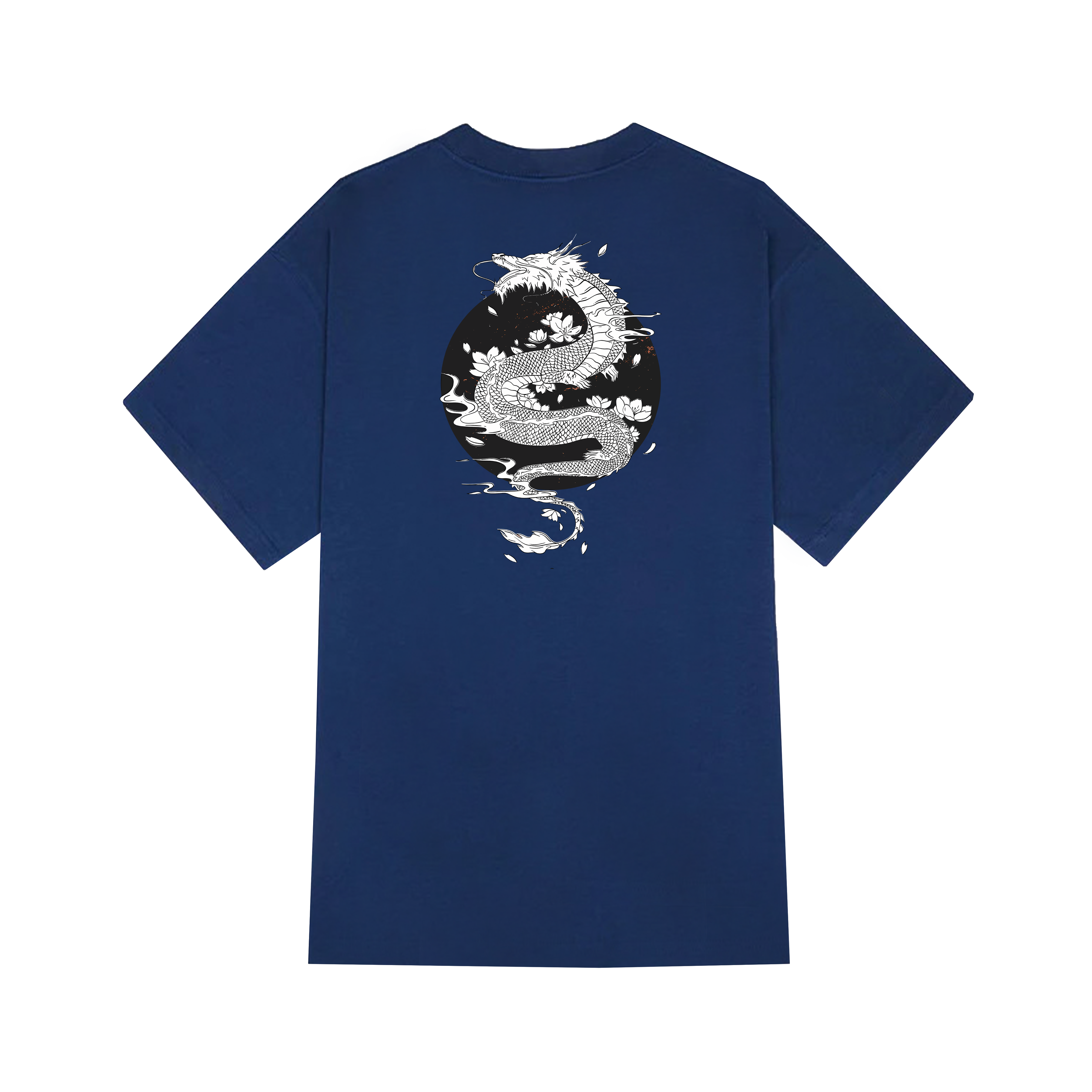 JAPANESE WHITE DRAGON T-SHIRT / NAVY