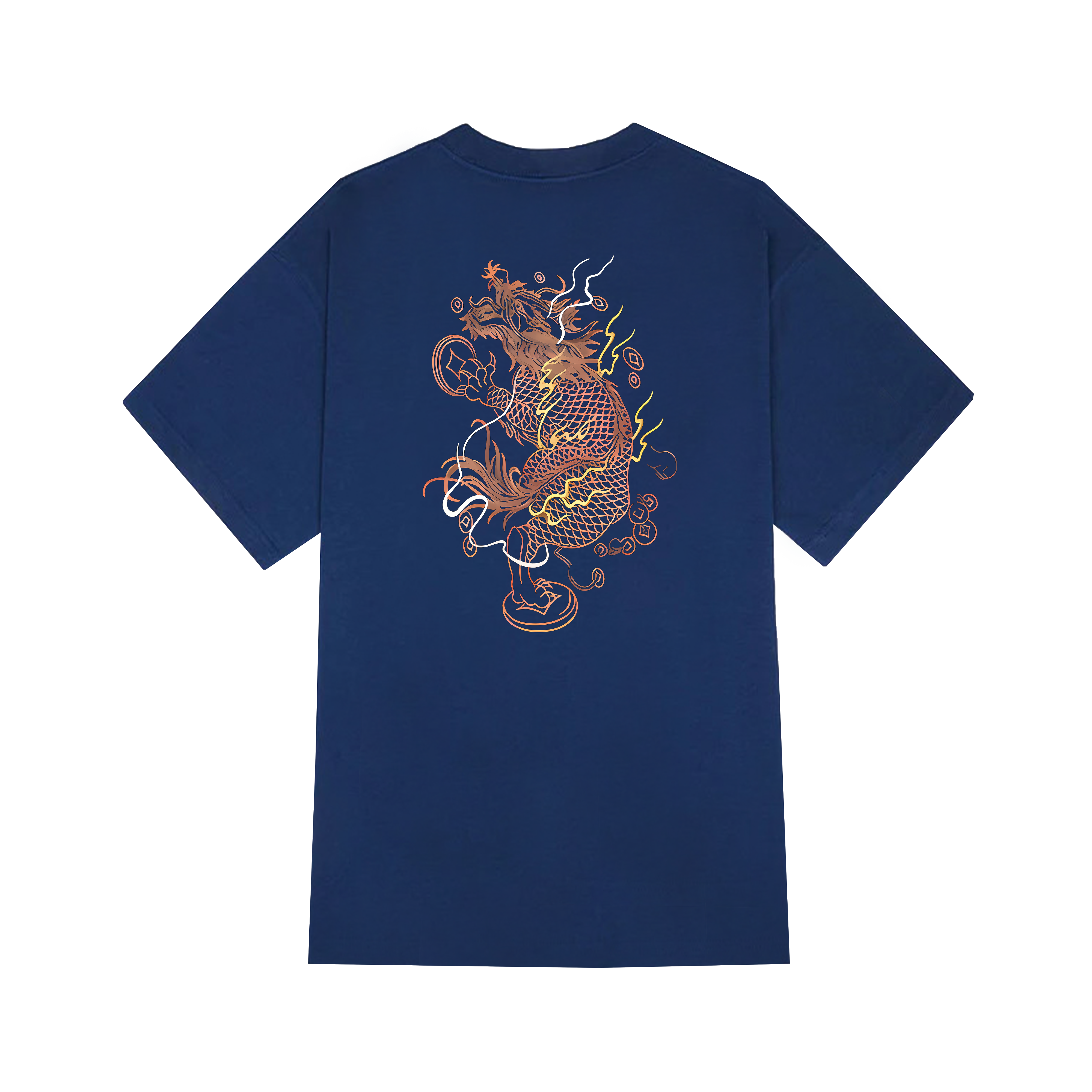 DRAGON BRODERIE T-SHIRT / NAVY