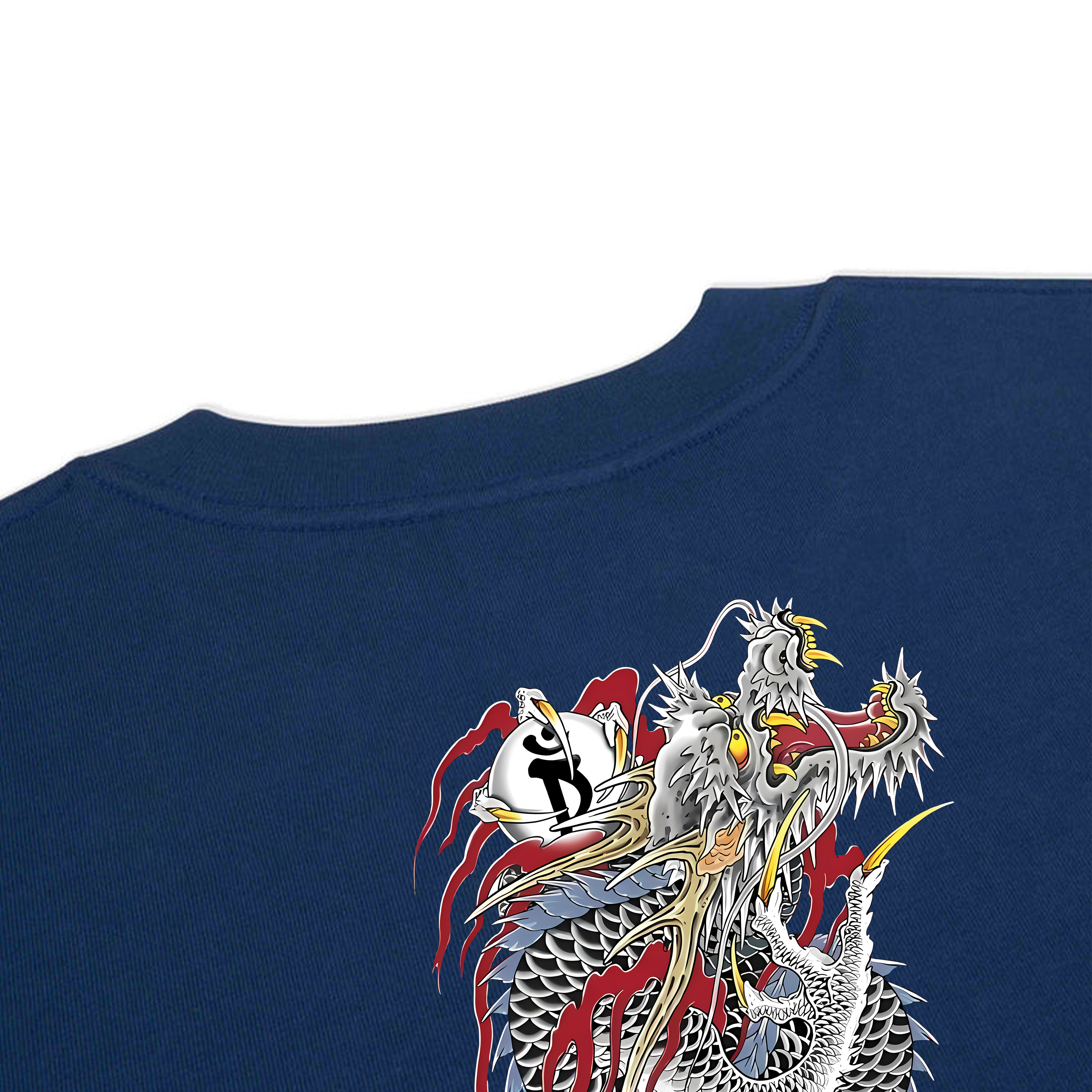 JAPAN DRAGON GRAY T-SHIRT / NAVY