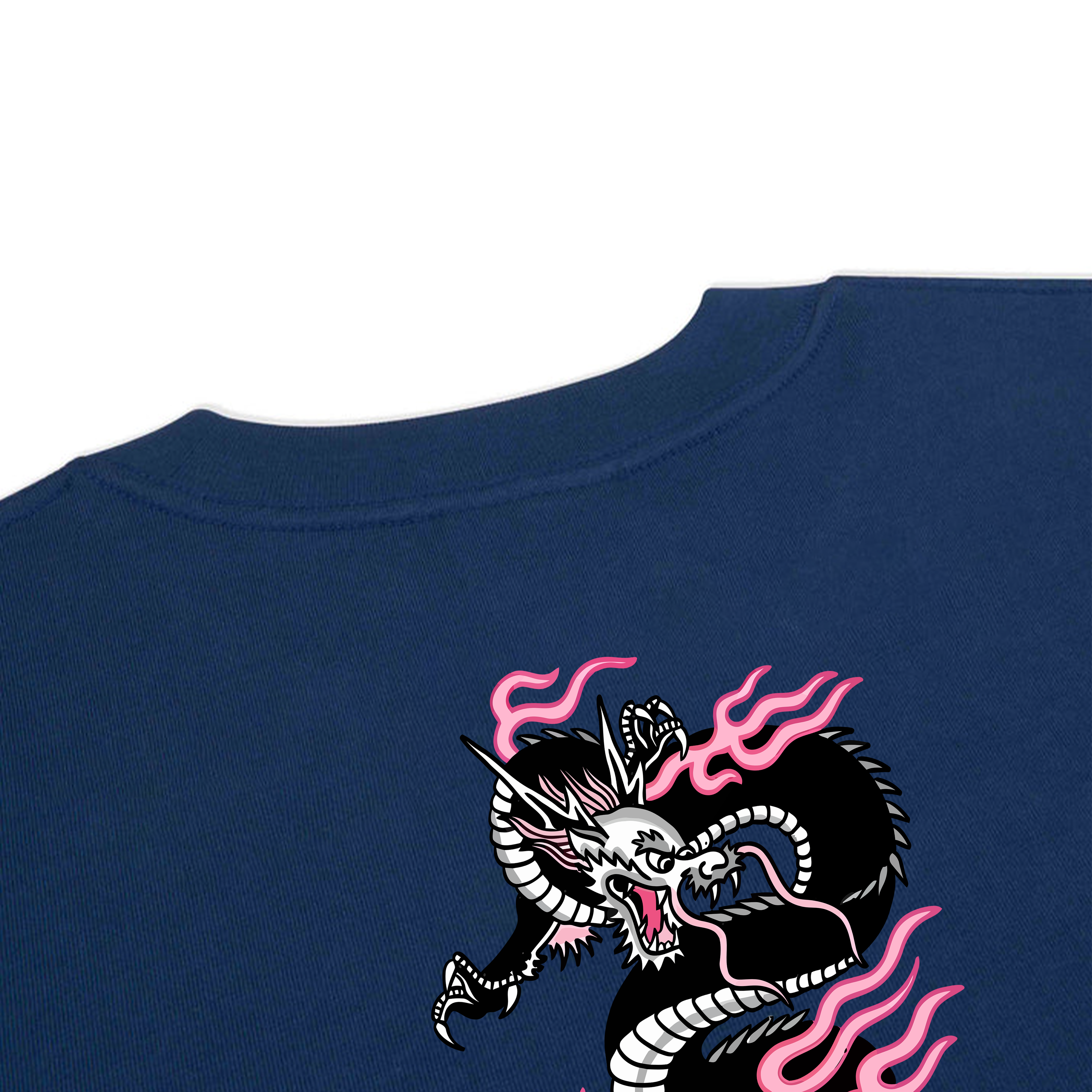 JAPANESE DRAGON PINK T-SHIRT / NAVY