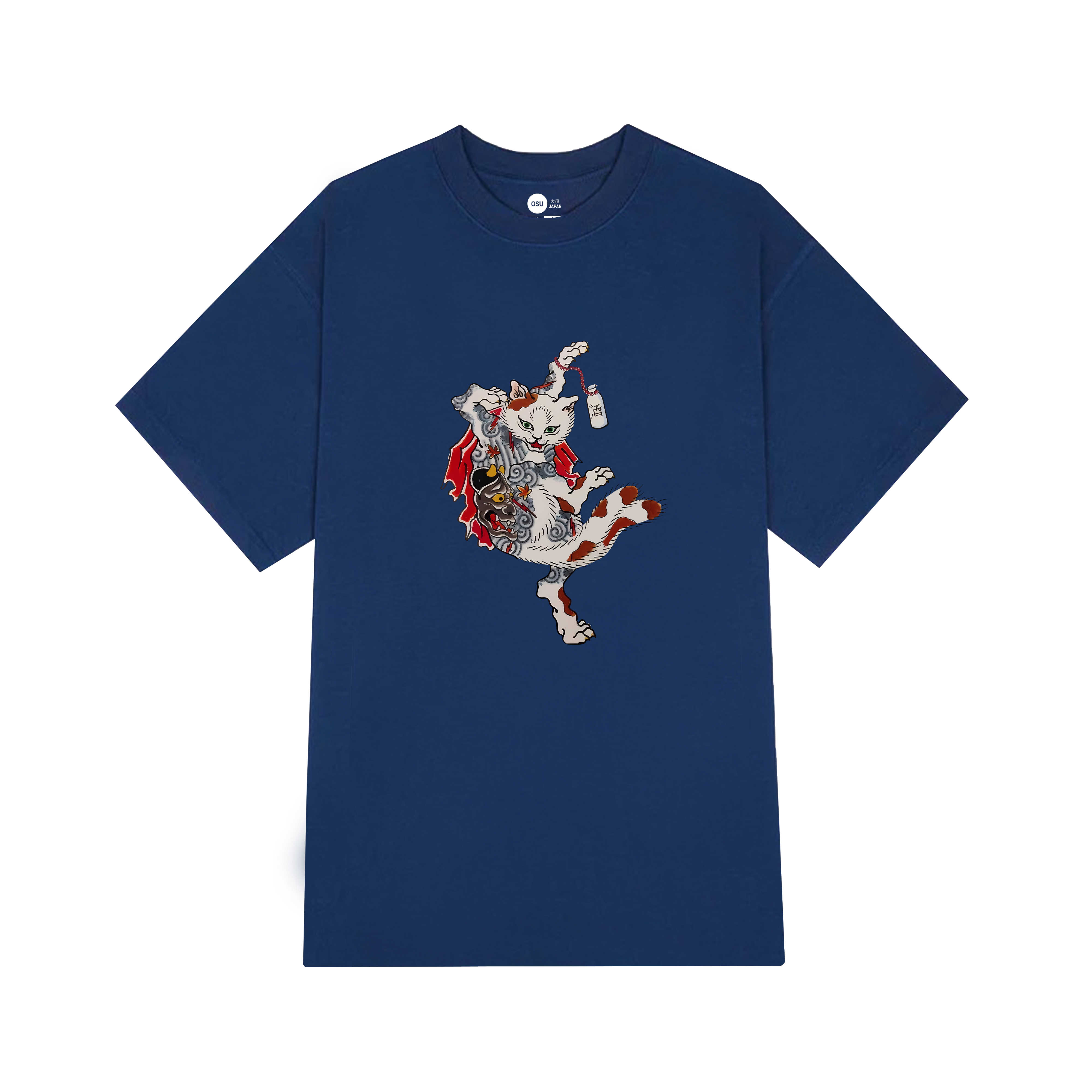 CAT JAPANESE SO CUTE T-SHIRT / NAVY