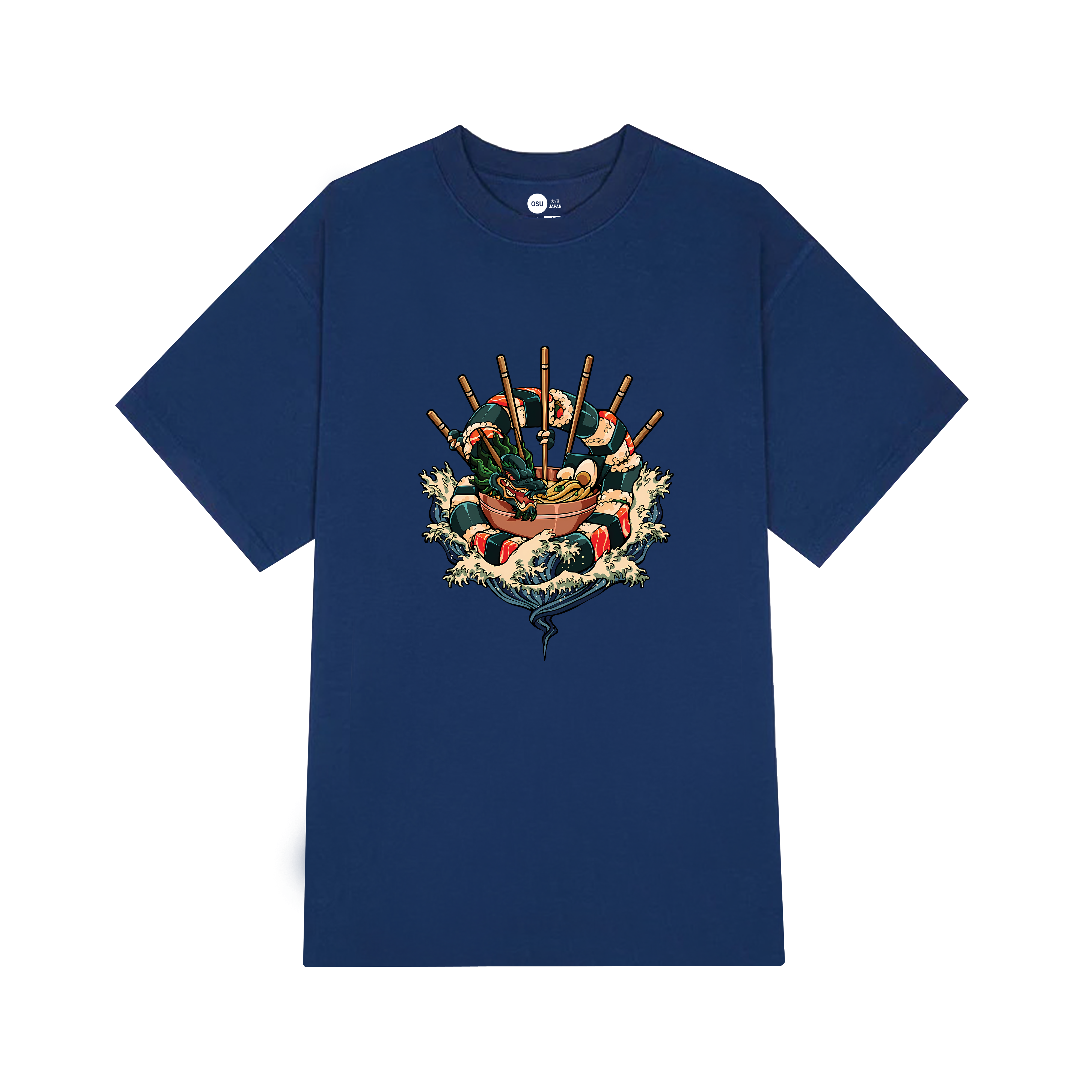 SAVORING THE SUSHI DRAGON T-SHIRT / NAVY