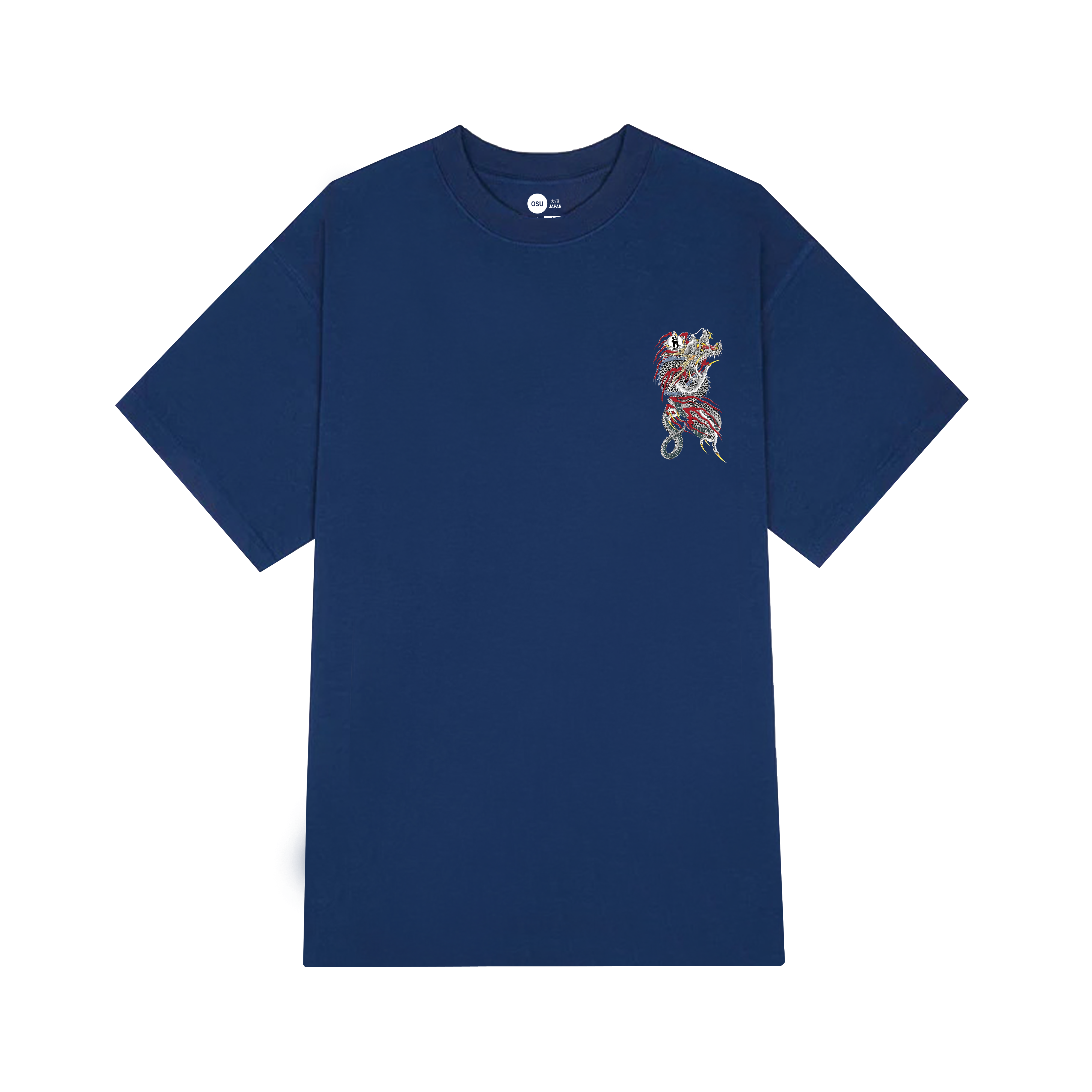 JAPAN DRAGON GRAY T-SHIRT / NAVY