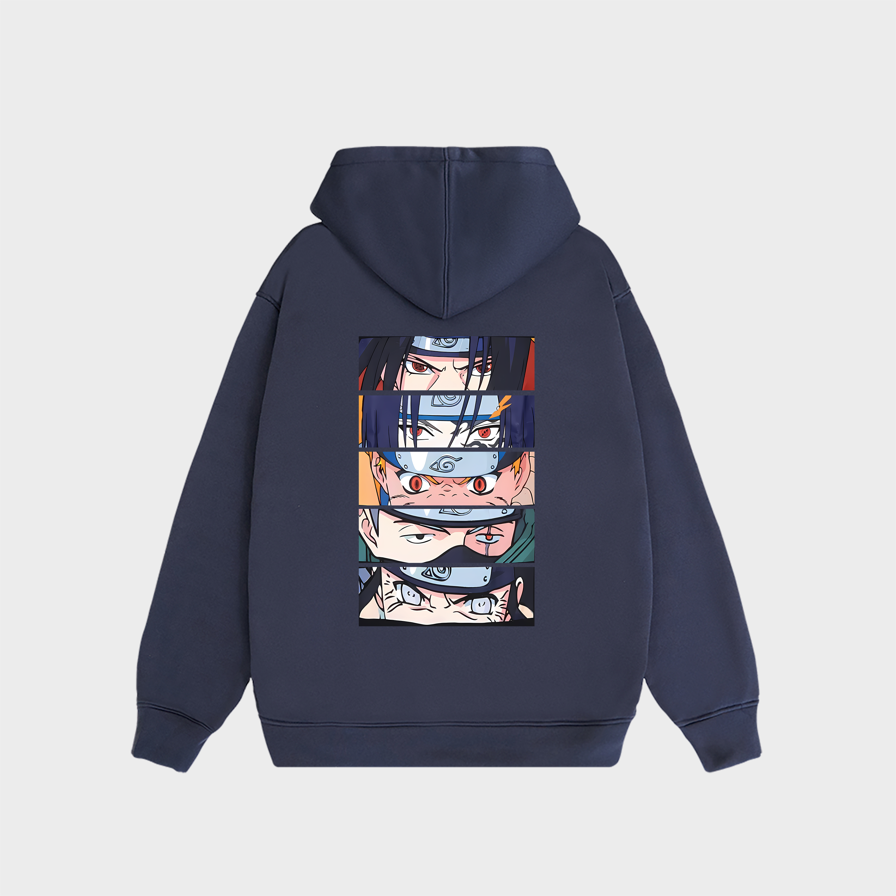 NARUTO GROUP STACKED EYES HOODIE / NAVY