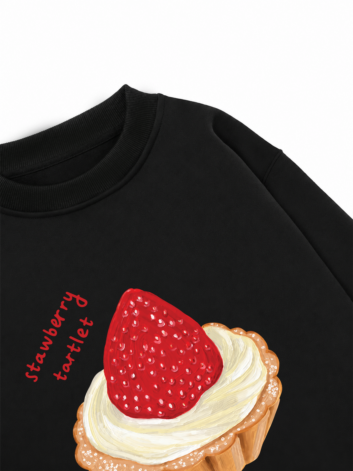 Áo Sweater Nỉ Hai Da Strawberry Tartlet