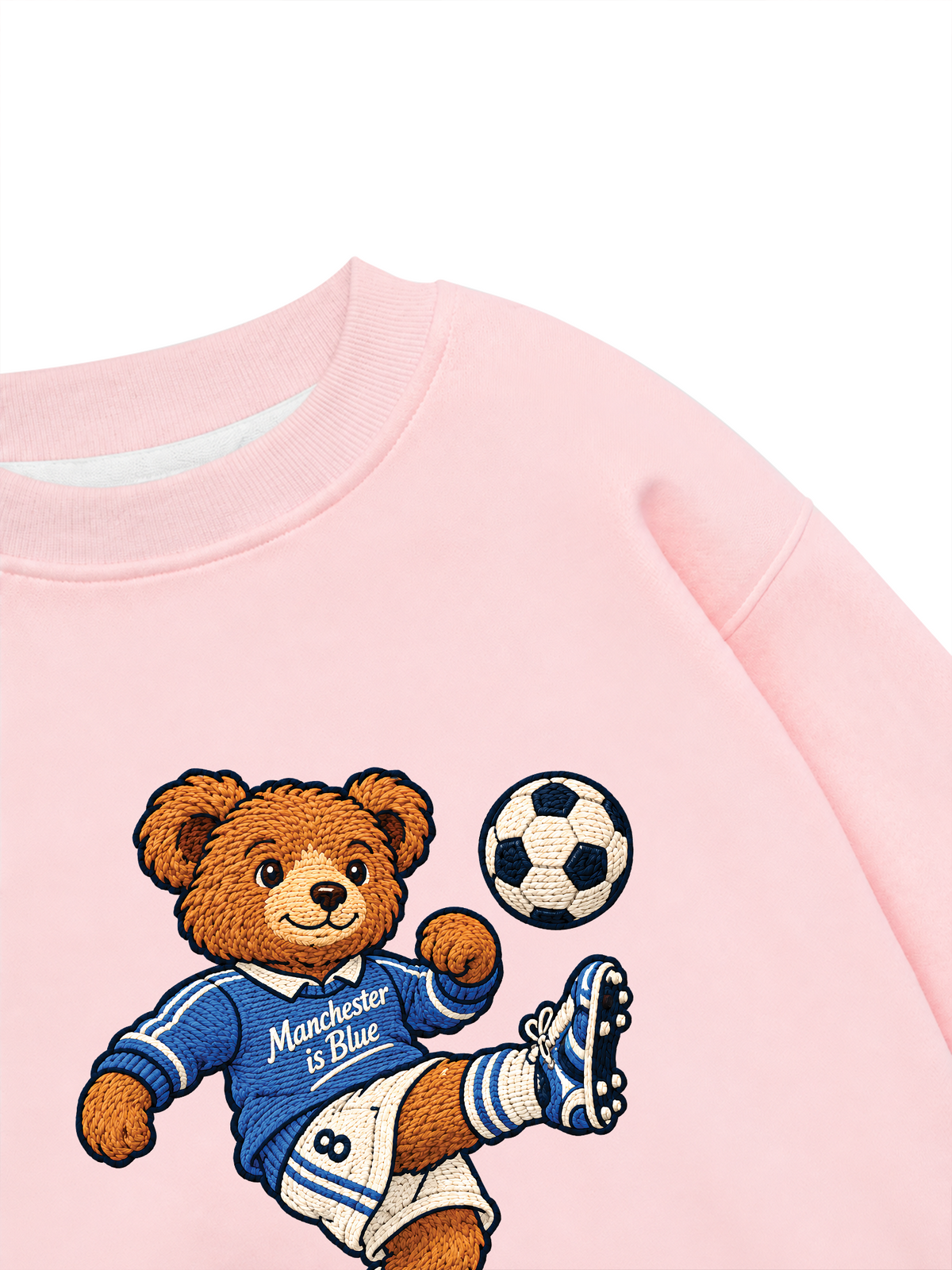 Áo Sweater Nỉ Hai Da Blue Manchester