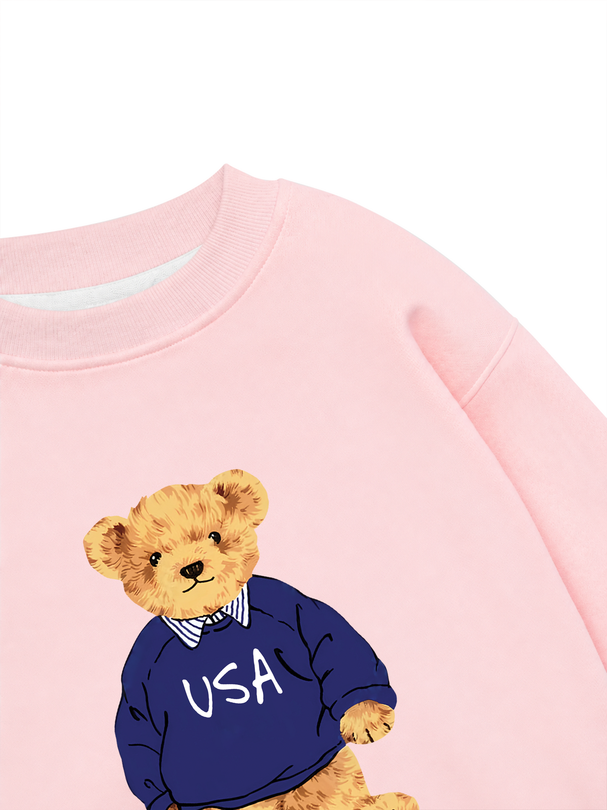 Áo Sweater Nỉ Hai Da USA Bear