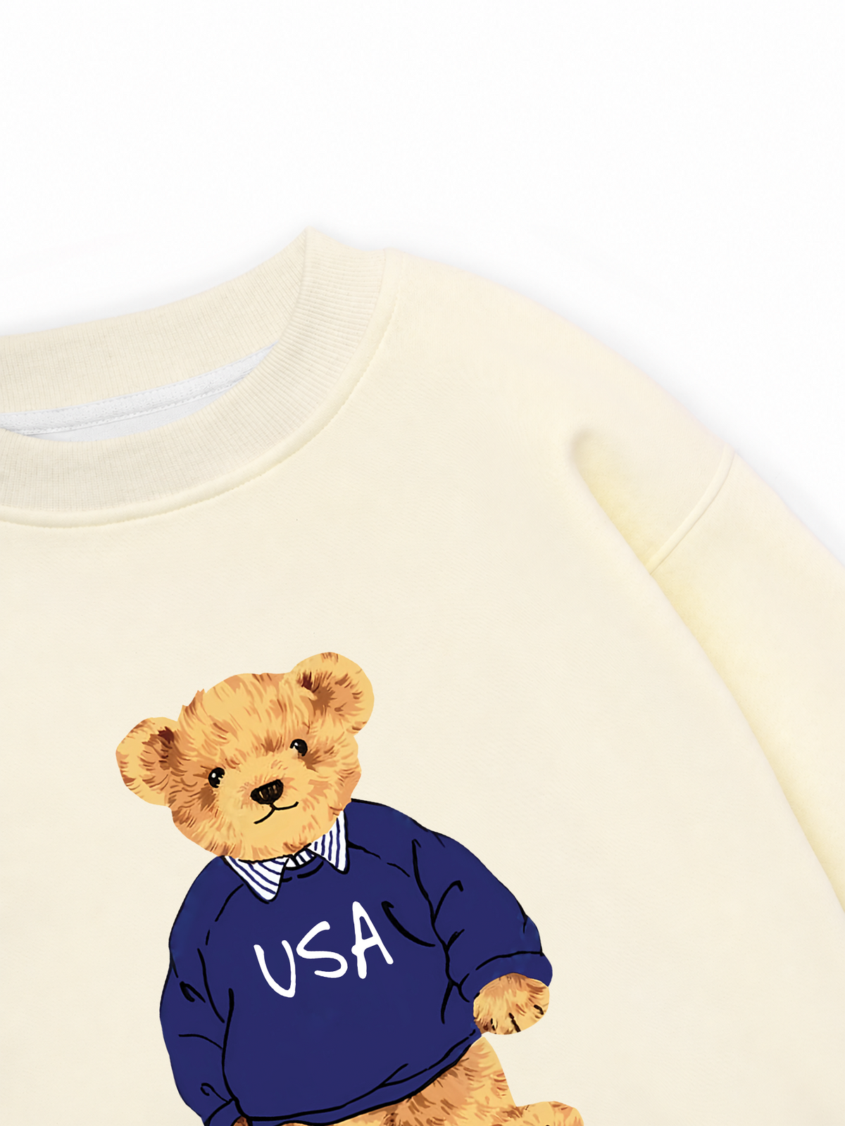 Áo Sweater Nỉ Hai Da USA Bear