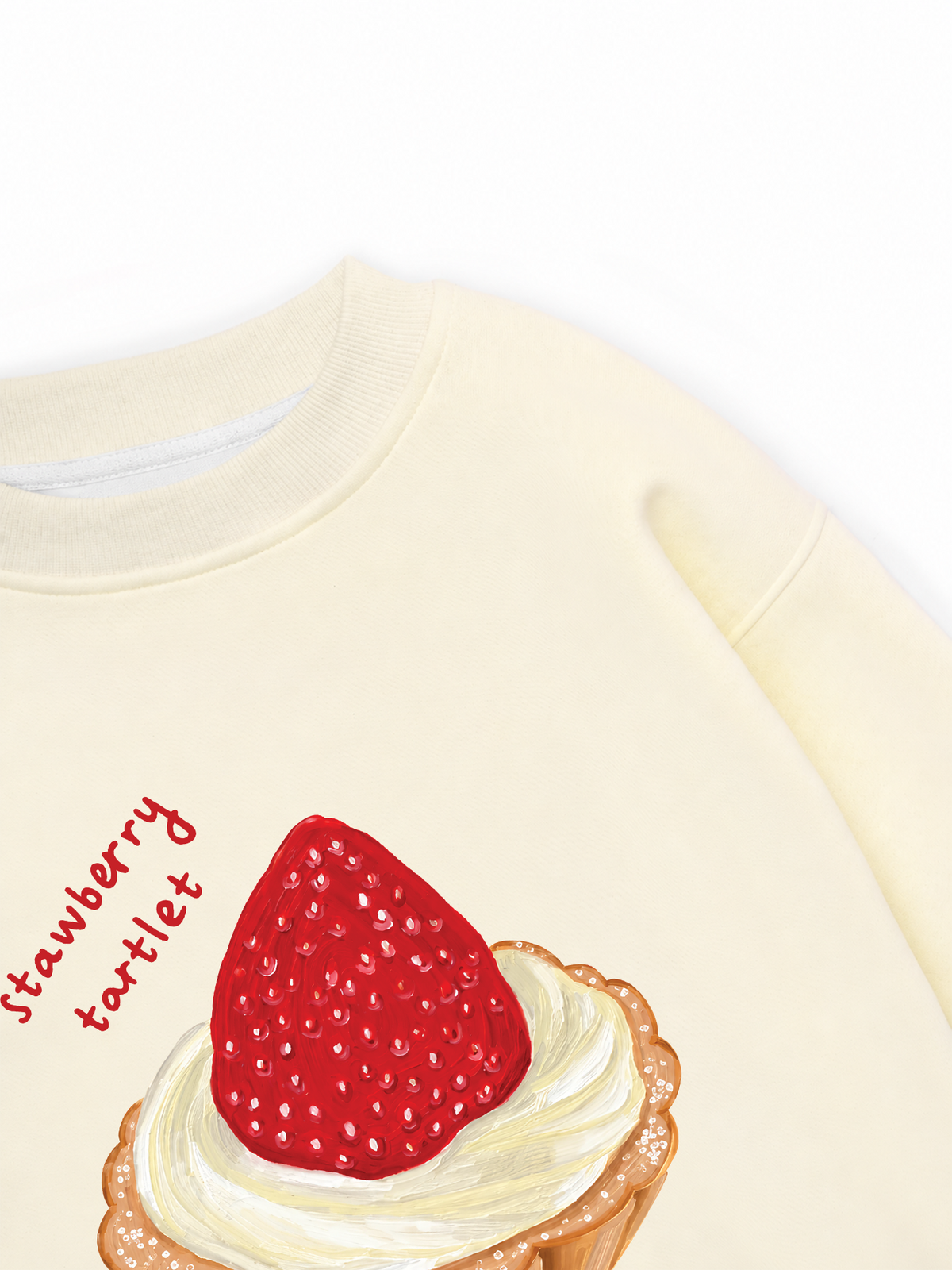 Áo Sweater Nỉ Hai Da Strawberry Tartlet