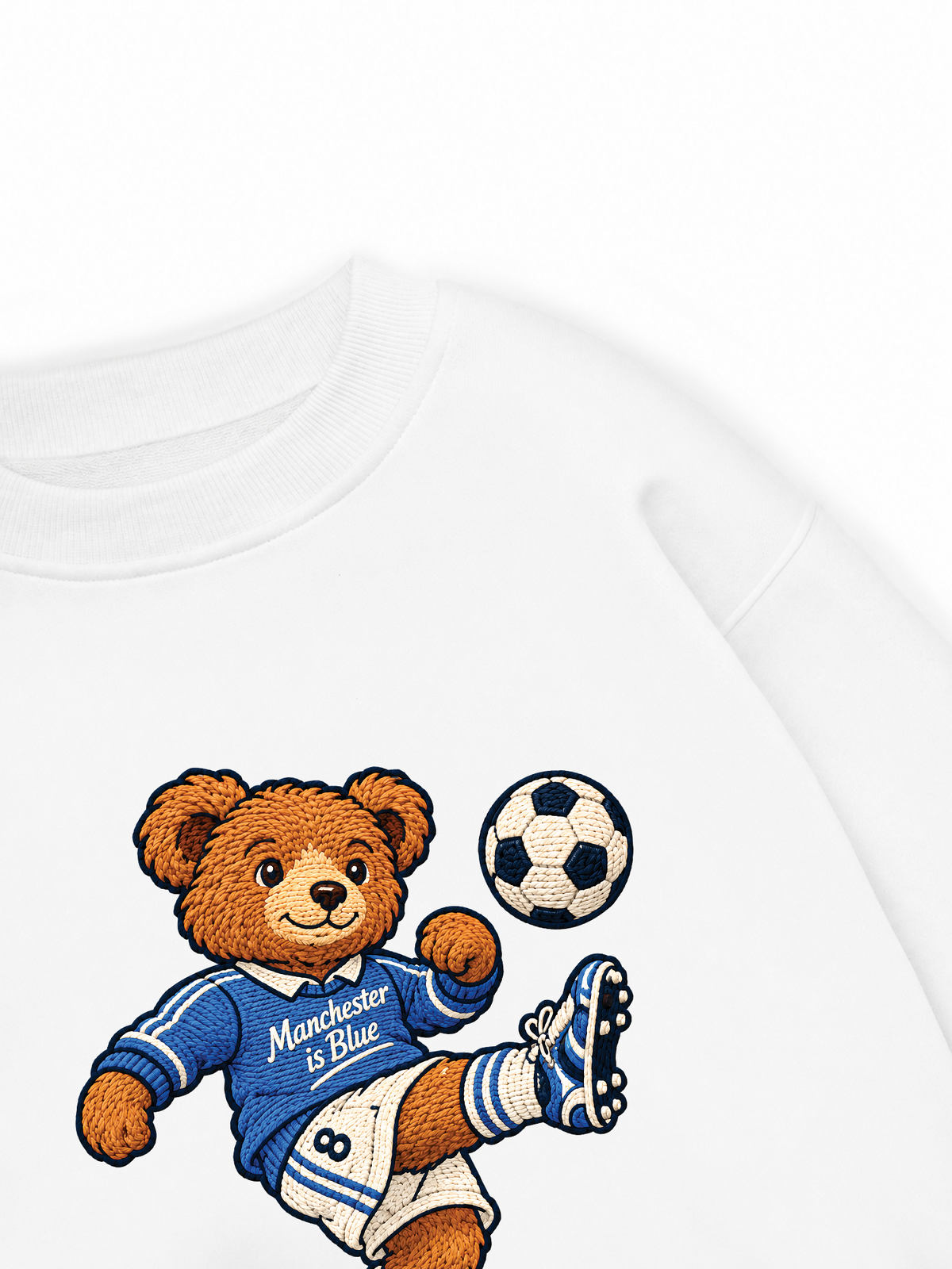 Áo Sweater Nỉ Hai Da Blue Manchester