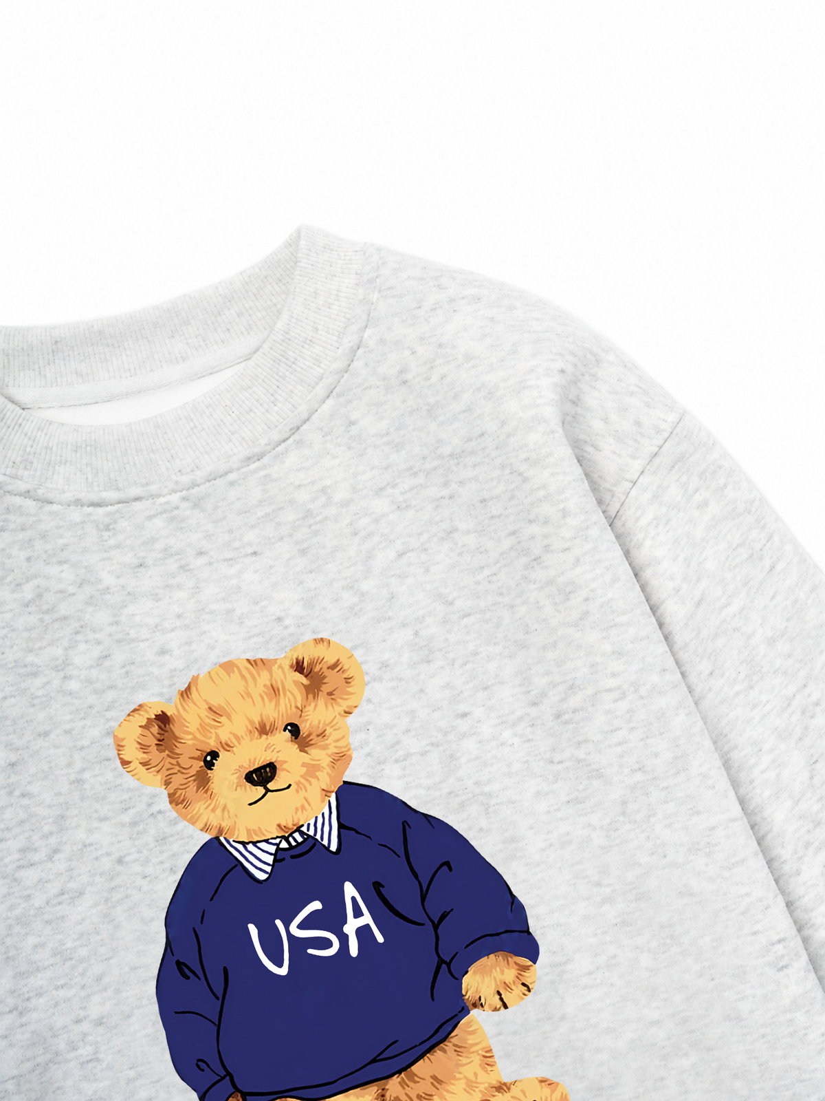 Áo Sweater Nỉ Hai Da USA Bear