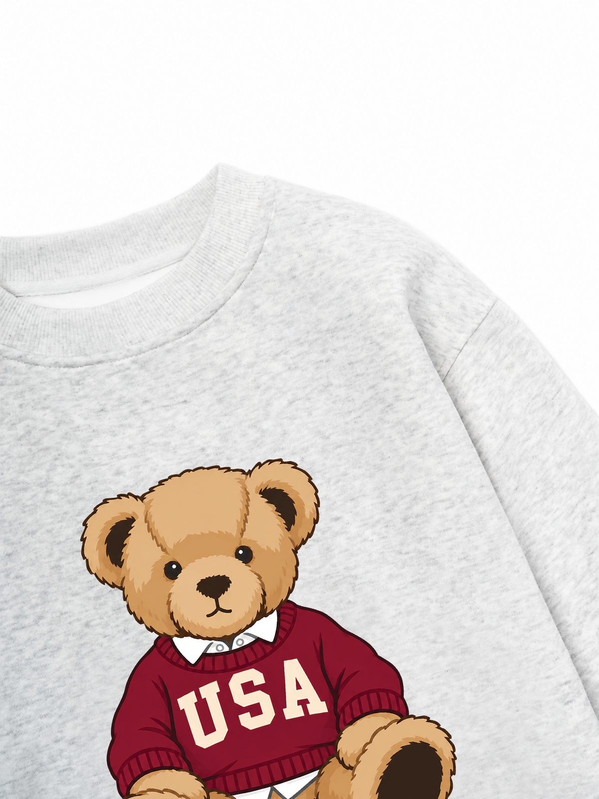 Áo Sweater Nỉ Hai Da City USA Bear
