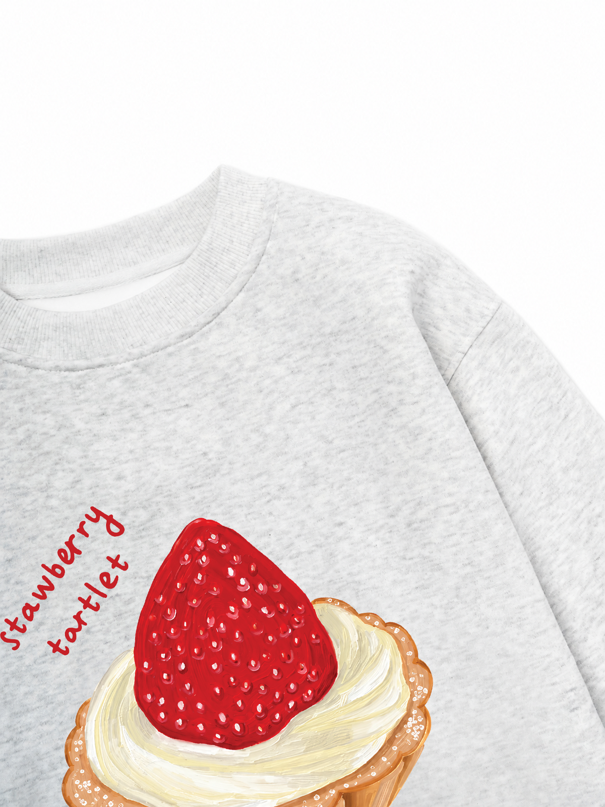 Áo Sweater Nỉ Hai Da Strawberry Tartlet