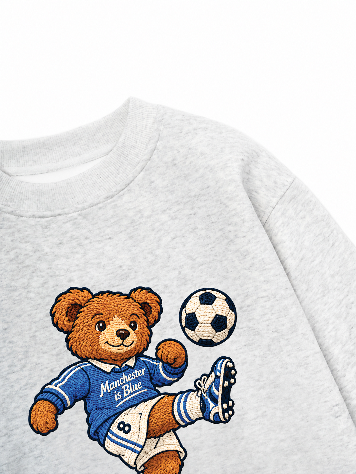 Áo Sweater Nỉ Hai Da Blue Manchester