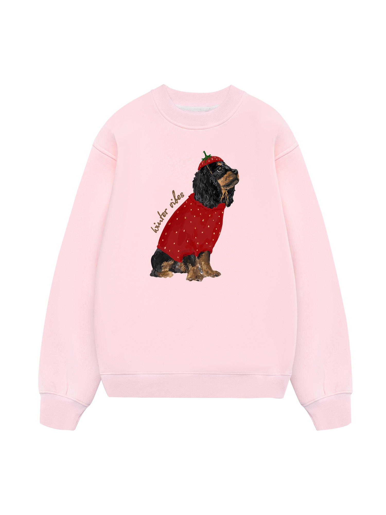 Winter Vibes Strawberry Puppy Sweater