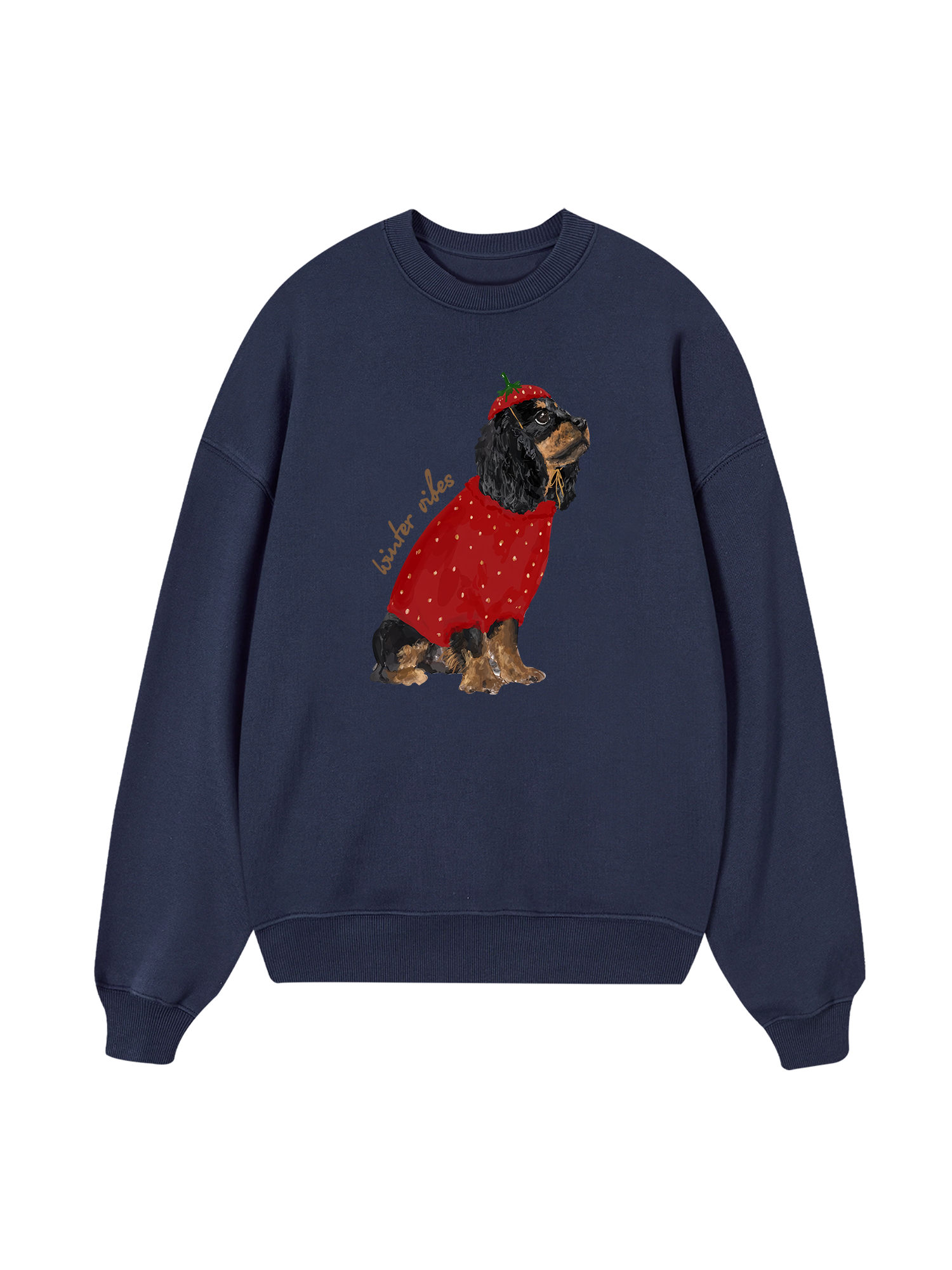 Winter Vibes Strawberry Puppy Sweater