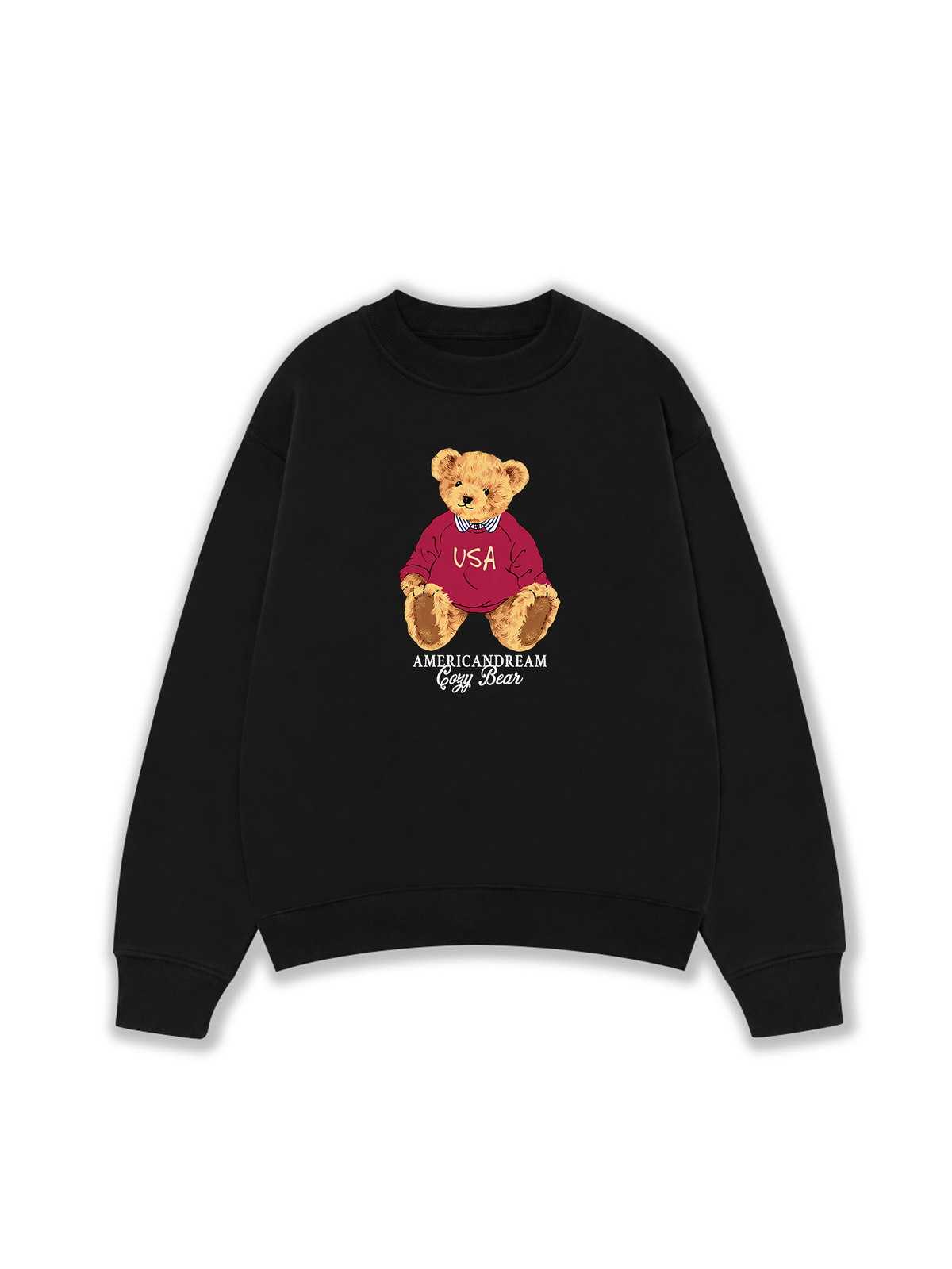 Áo Sweater Nỉ Hai Da USA Cozy Bear
