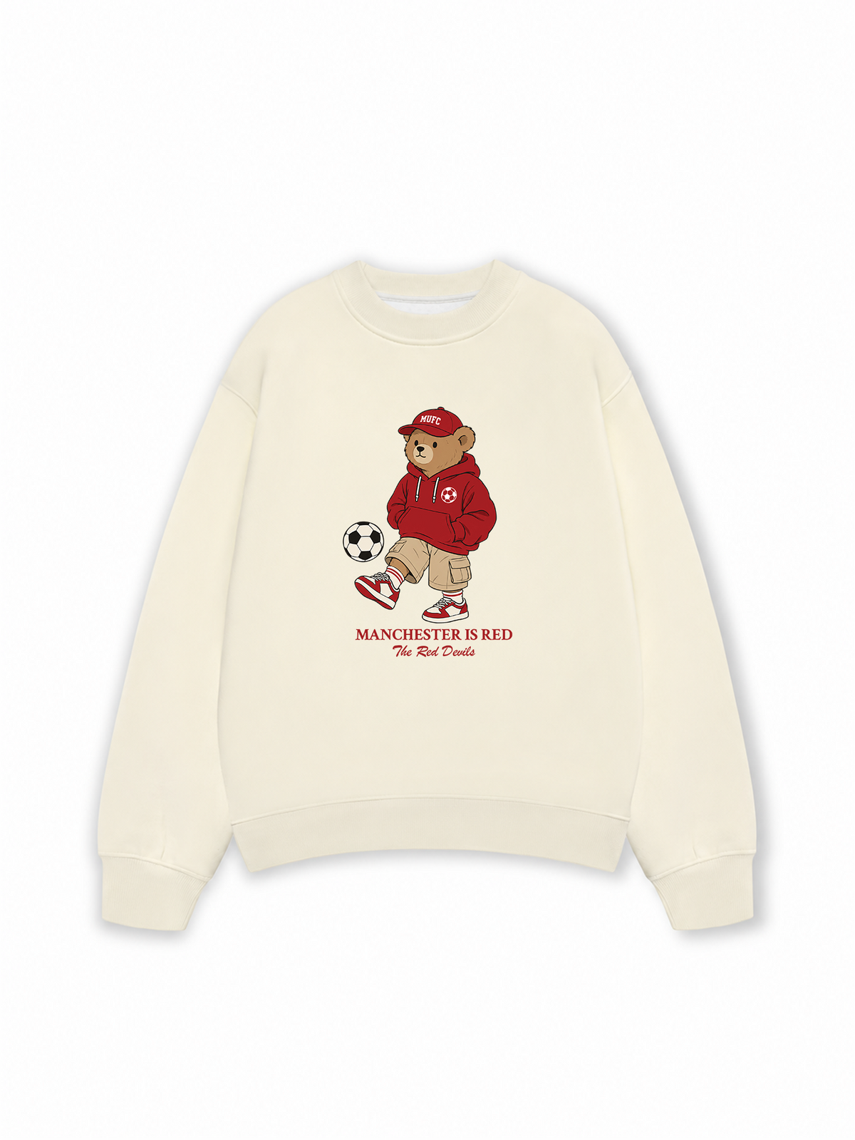 Áo Sweater Nỉ Hai Da The Red Devils Bear