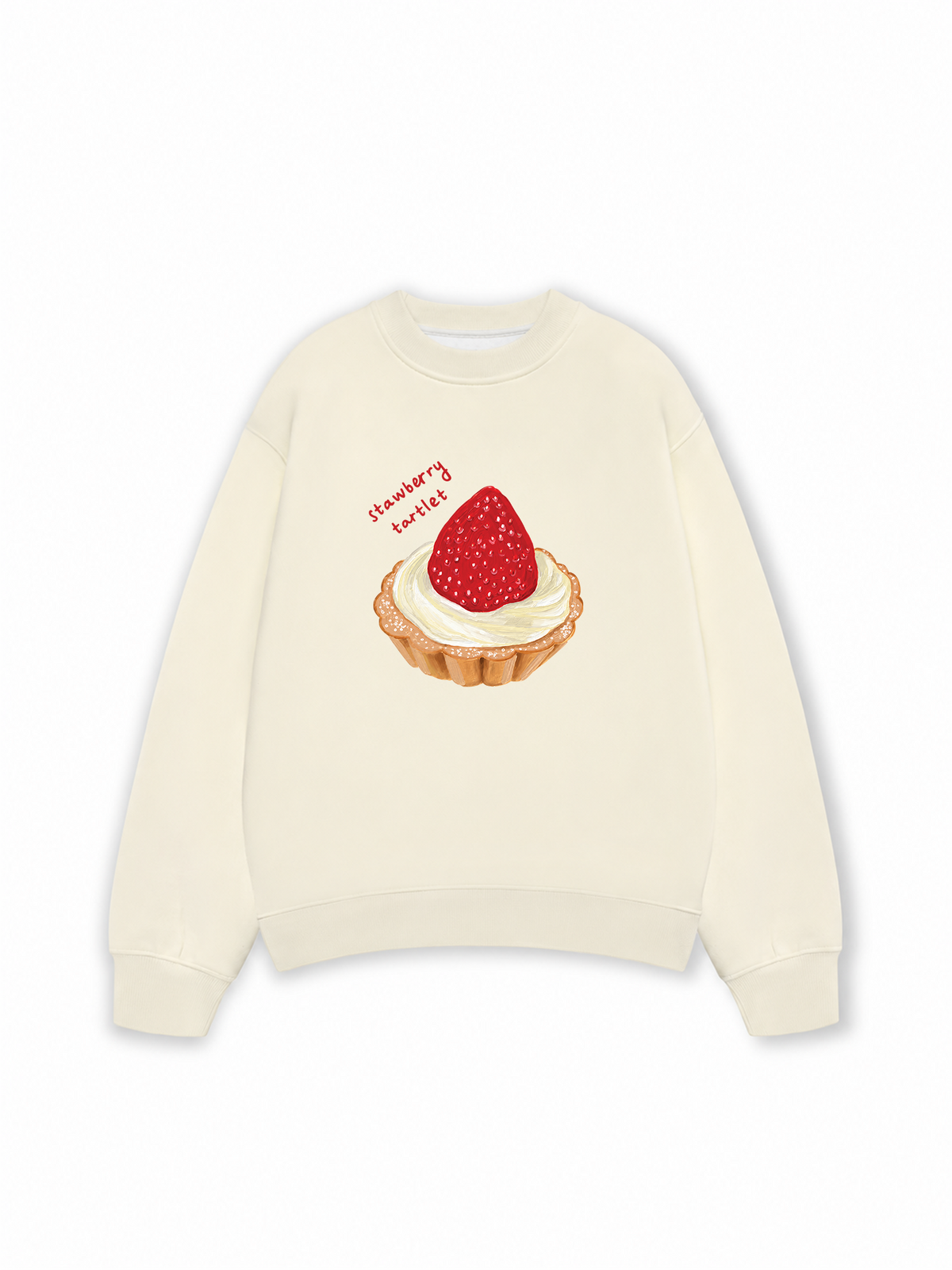 Áo Sweater Nỉ Hai Da Strawberry Tartlet