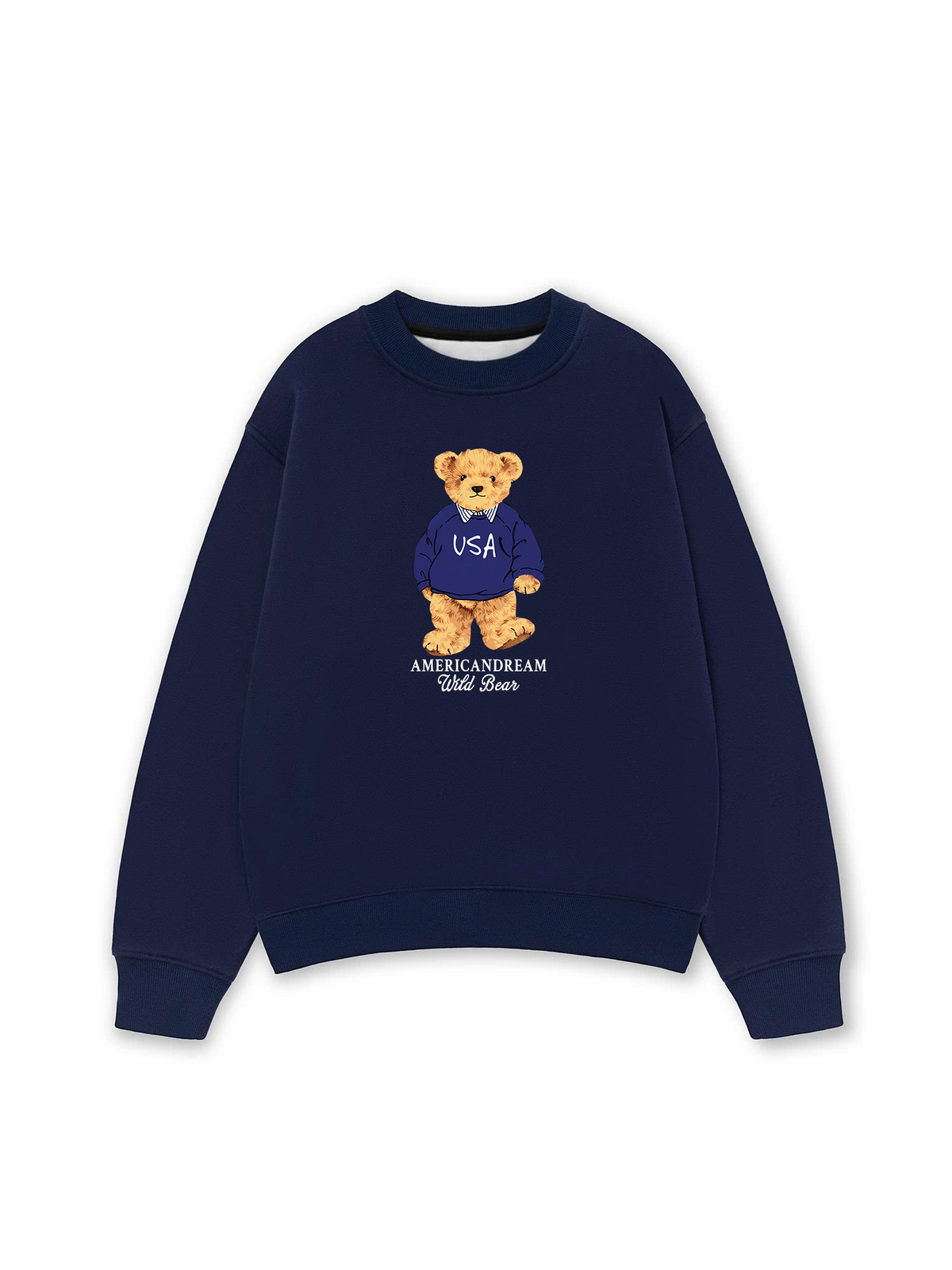 Áo Sweater Nỉ Hai Da USA Bear